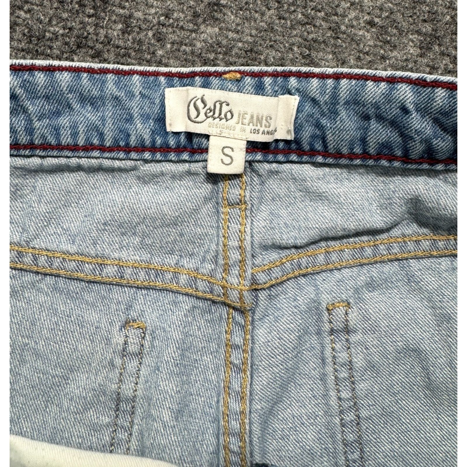 Vintage Cello Jean Shorts Women's Size S Light Blue Distressed Ripped Cuffed 29×2.5 Size 29" - 3 Thumbnail