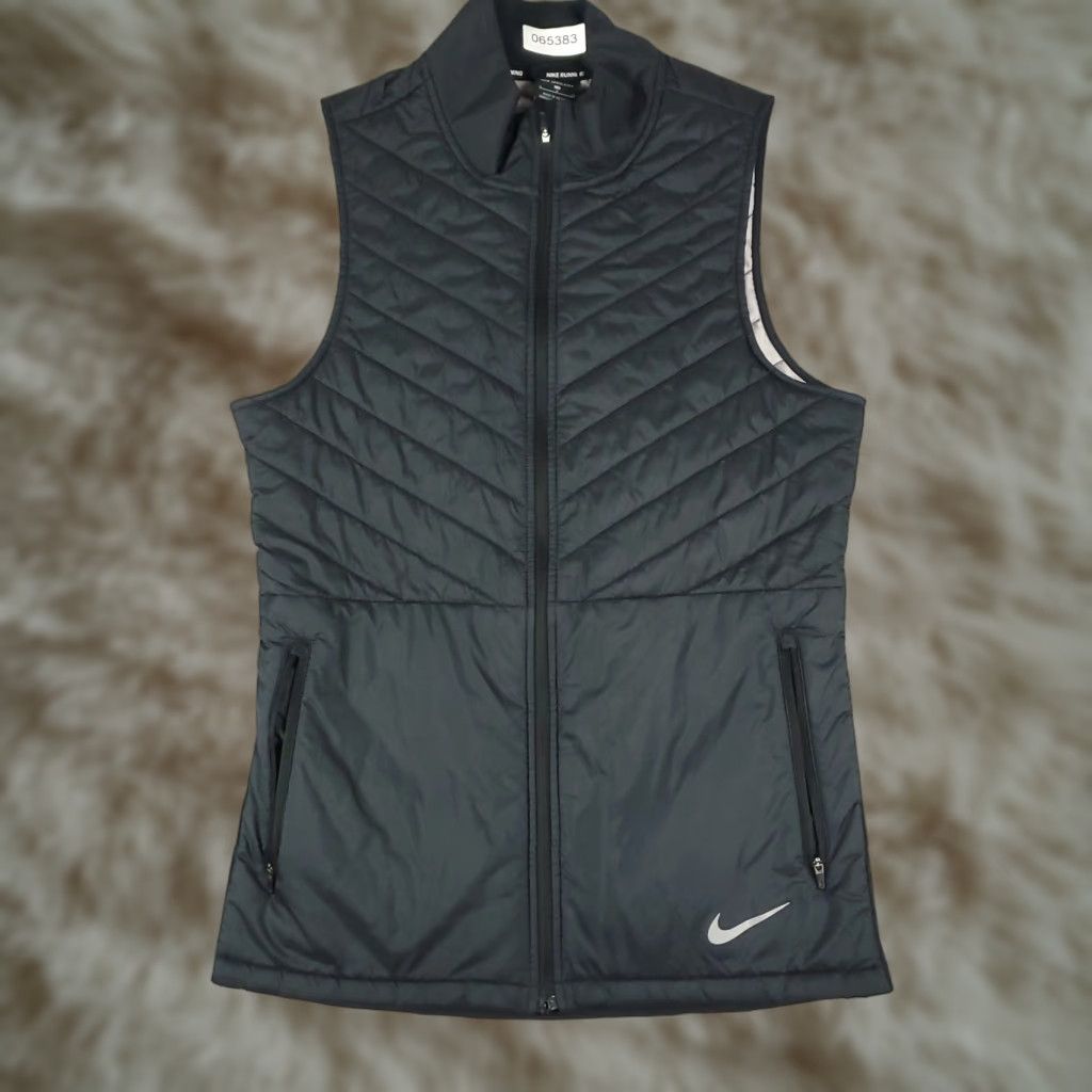 Nike Nike Vest Mens Small Black Aerolayer Quilted Full Zip Running Windbreaker, Full Zip, Jacket, Men, Nike, Black, Small, Regular Fit, Polyester, 1990s? Size US S / EU 44-46 / 1 - 1 Thumbnail
