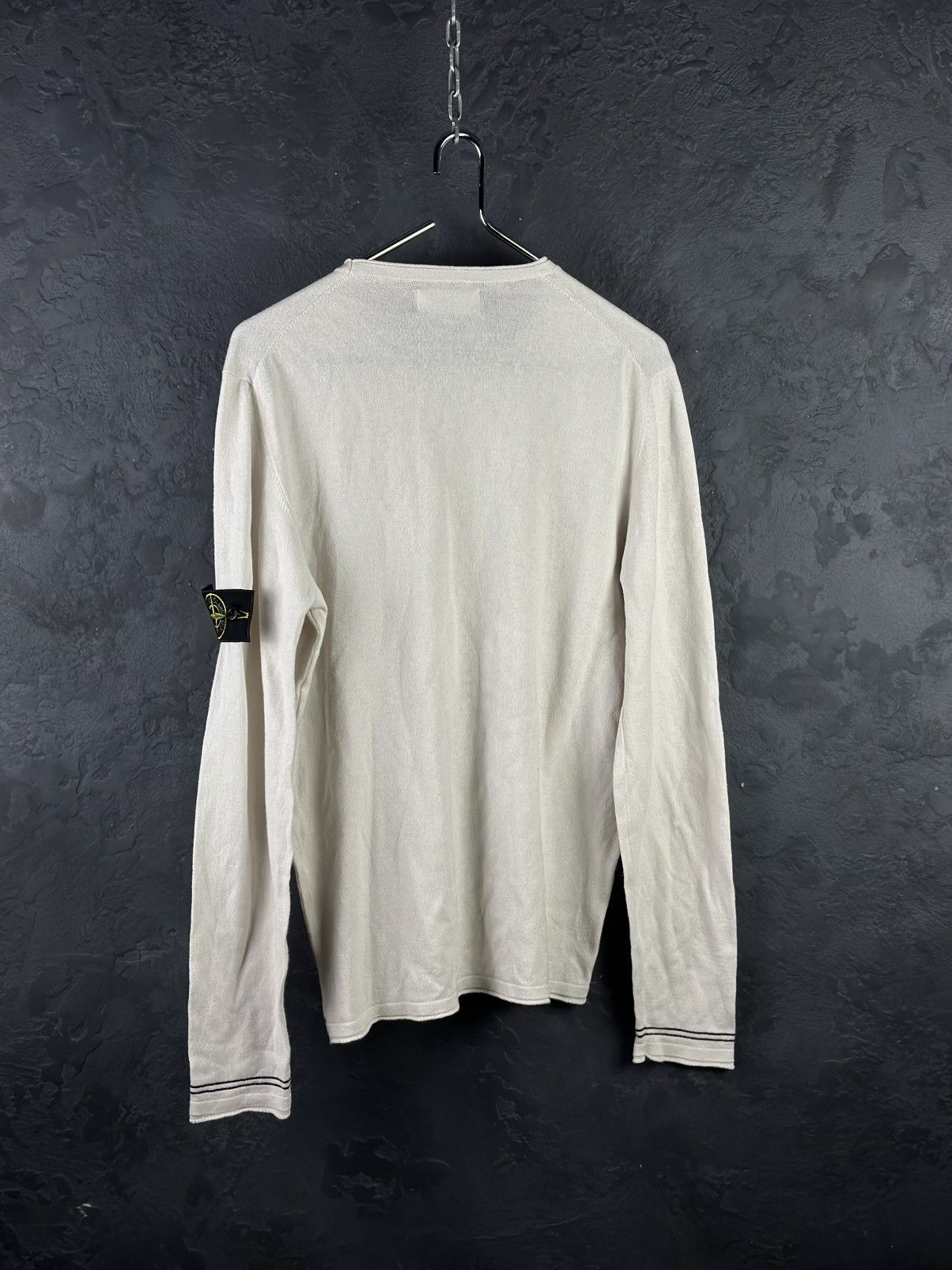 Stone Island × Vintage Stone Island White Cotton Knit Crewneck Jumper Size US M / EU 48-50 / 2 - 7 Thumbnail