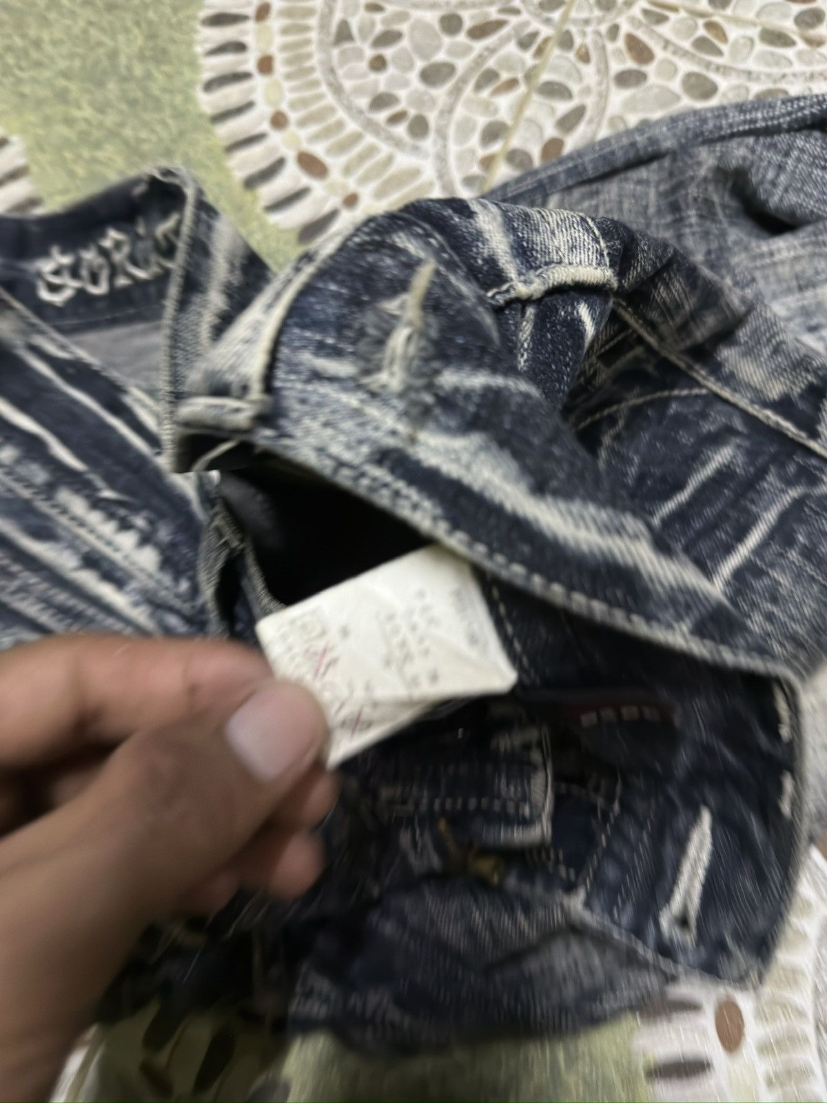 Japanese Brand 2000s Sorridere Mudwax Flare Distress 🎌💥 Size US 34 / EU 50 - 12 Thumbnail