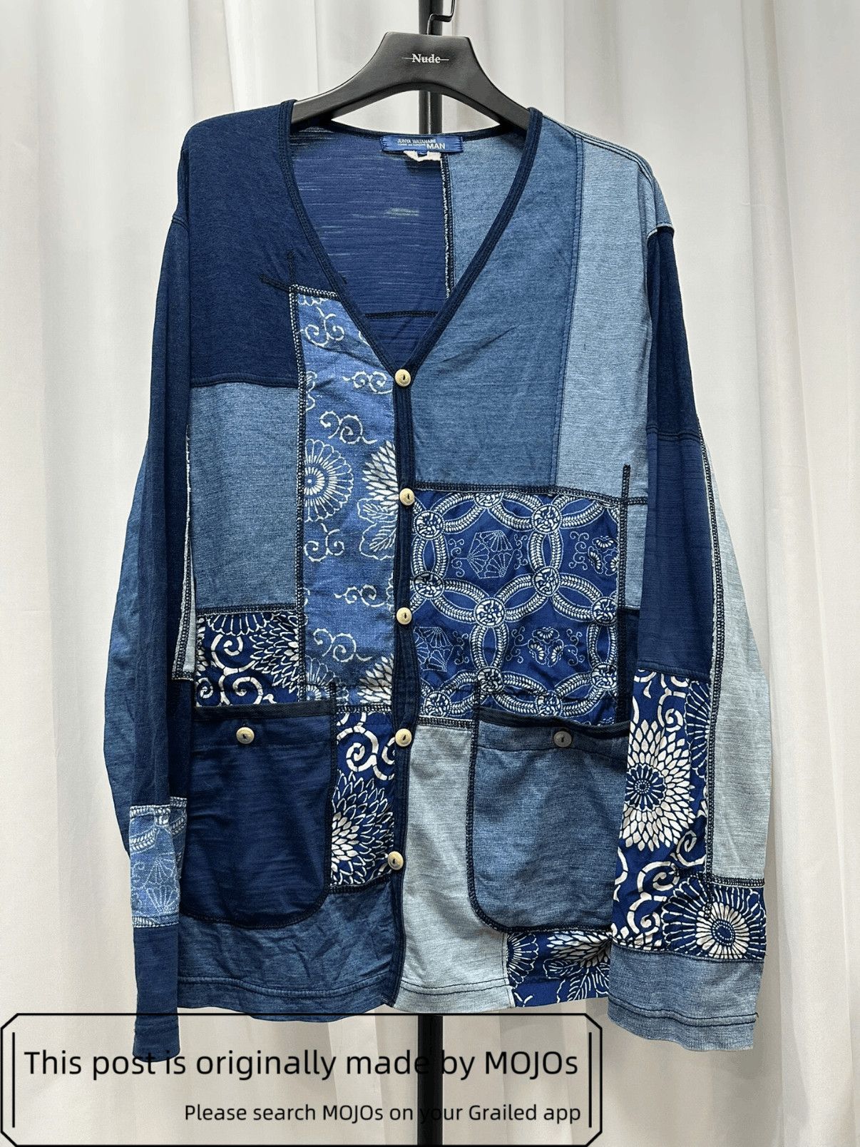 Junya Watanabe AD2003 Gray Patchwork Cardigan | Grailed