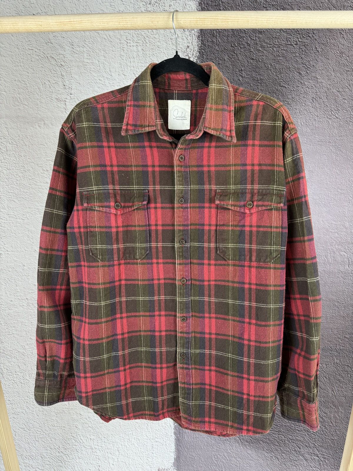 Flannel Sunny Clouds pruduced by Felissimo vintage flannel shirt Size US M / EU 48-50 / 2 - 2 Thumbnail