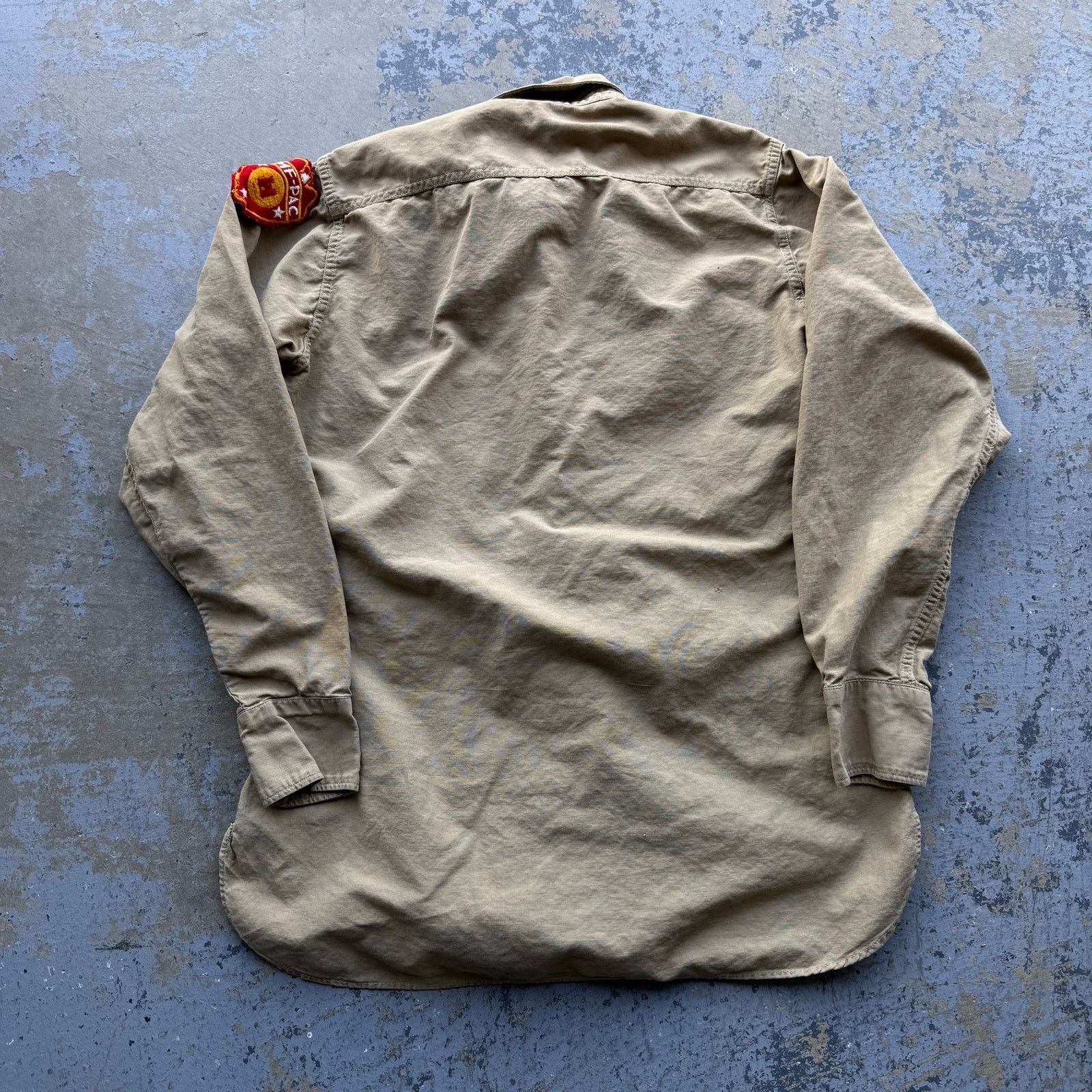 Vintage USMC Khaki Cotton Shirt 40s Vtg WW2 Size US S / EU 44-46 / 1 - 3 Thumbnail