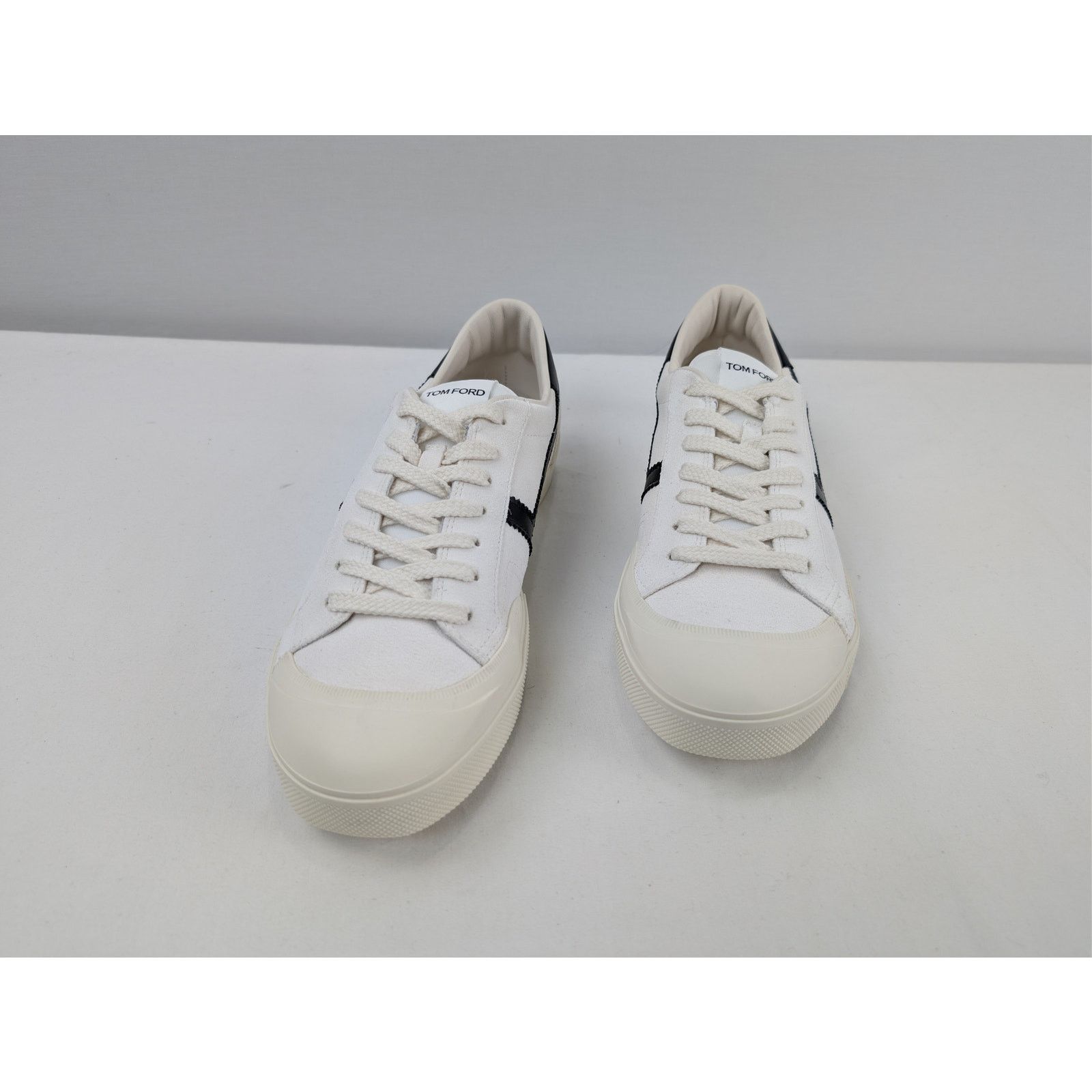 Tom Ford o1rshd1 Jarvis low-top canvas and leather sneakers in white Size US 8 / EU 41 - 8 Thumbnail