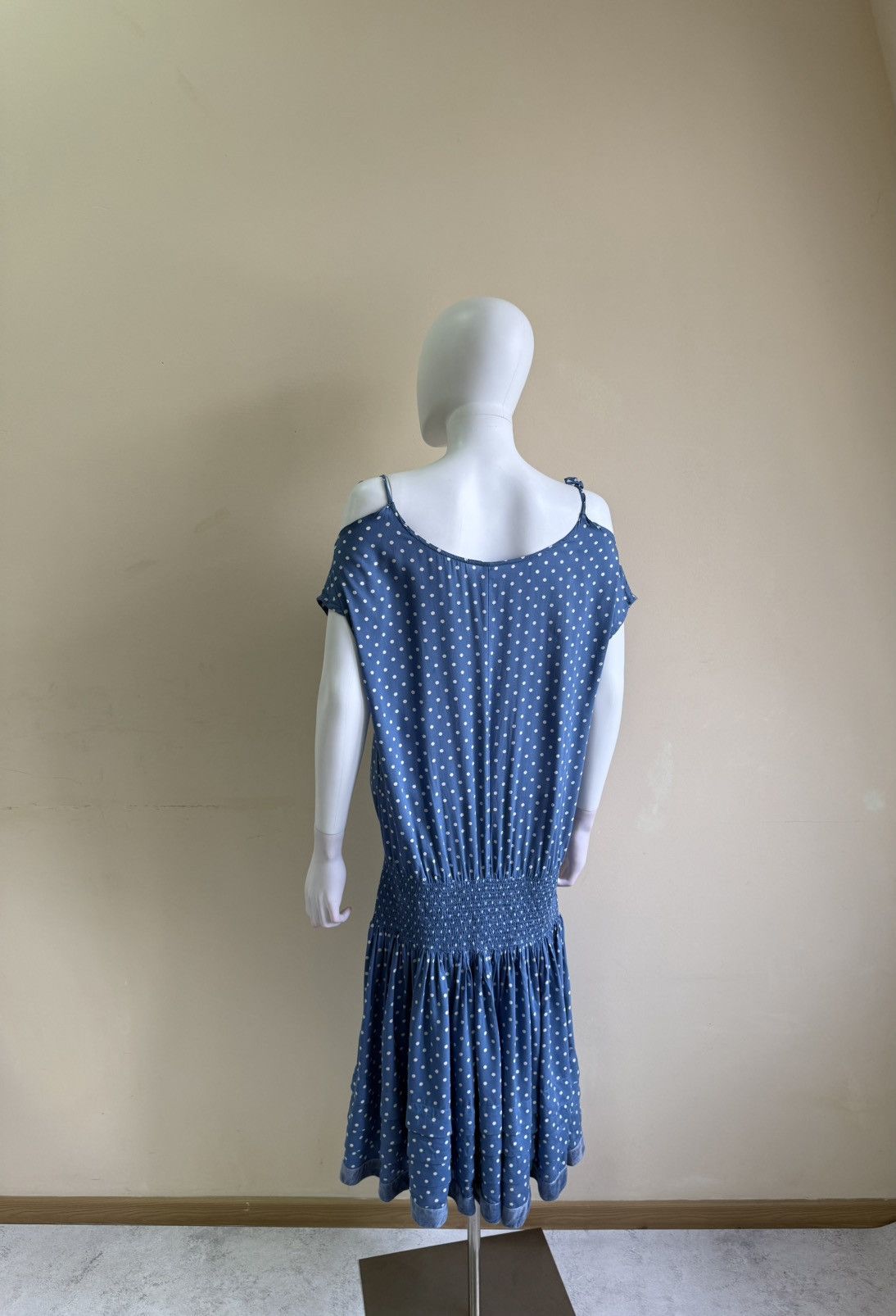 Vintage Ewa I Walla Blue Polka Dot Short Sleeve Midi Dress Size XS Size XS / US 0-2 / IT 36-38 - 9 Thumbnail
