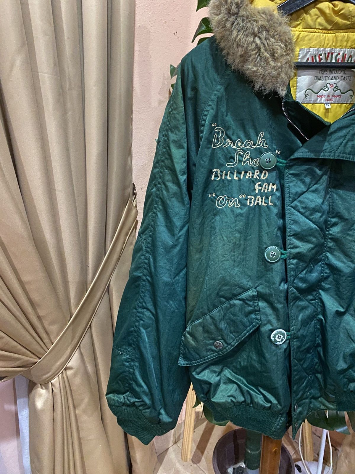 Chevignon Vintage Chevignon Paris Billiard Green Nylon Bomber Jacket Size US M / EU 48-50 / 2 - 5 Thumbnail