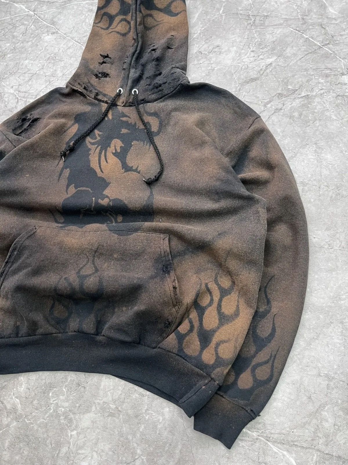 Hanes Opium goth dragon sun faded boxy hoodie lgb style y2k Size US L / EU 52-54 / 3 - 6 Thumbnail