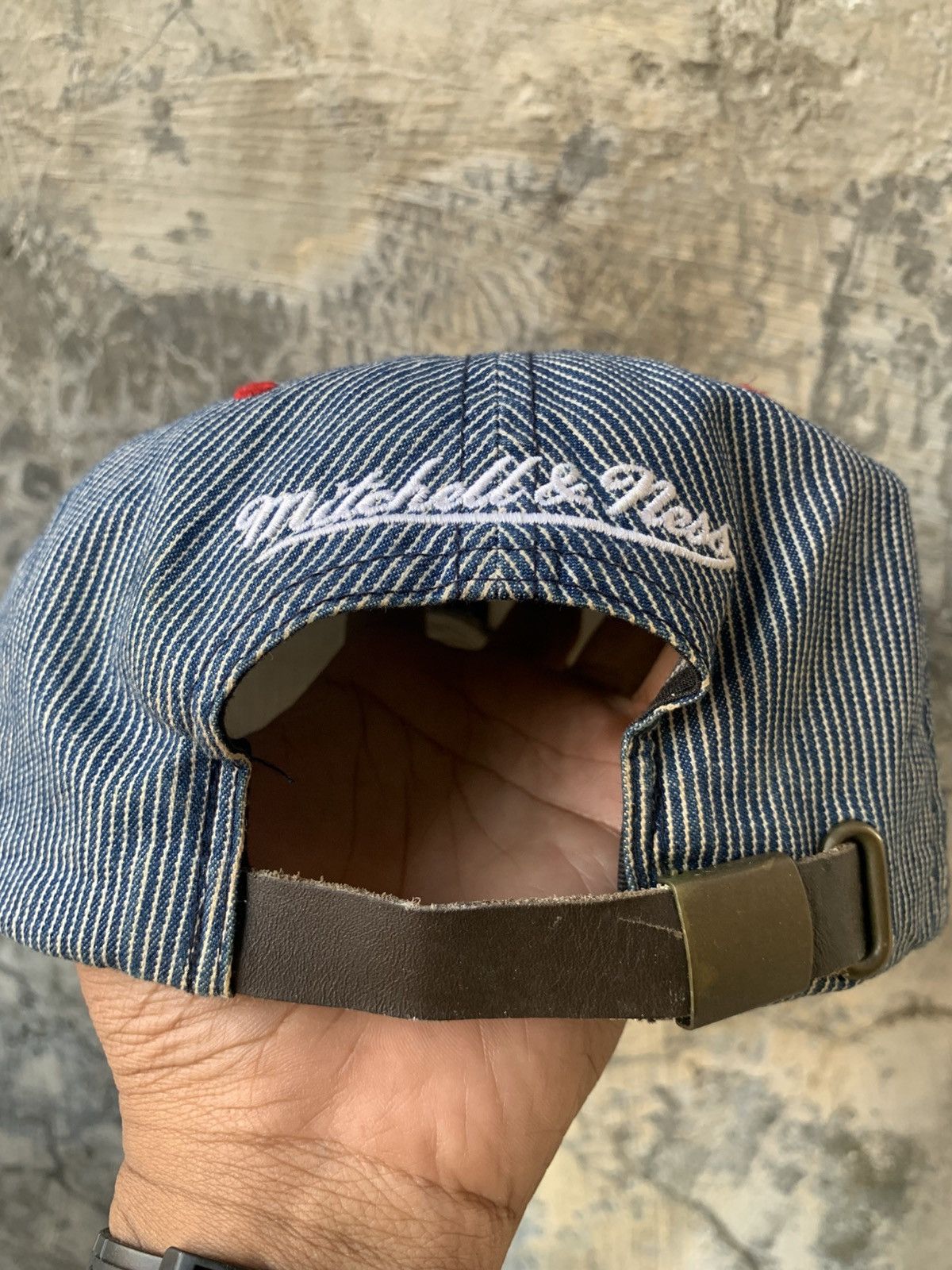 Mitchell & Ness LA Clippers Mitchell & Ness Blue Pinstripe Snapback Hat Size ONE SIZE - 4 Thumbnail