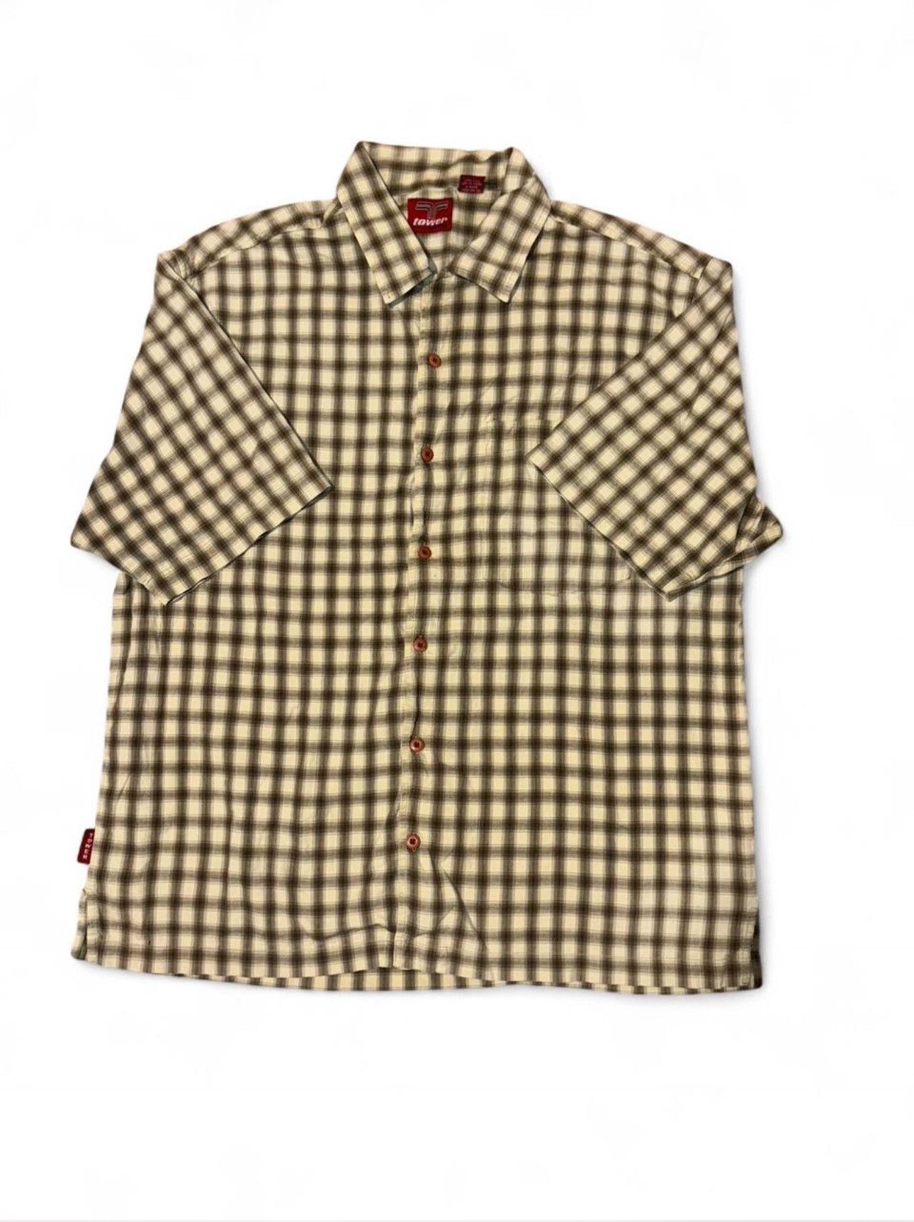 Other × Vintage Rare Y2K Tower Clothing Checkered short sleeve button up Size US L / EU 52-54 / 3 - 1 Thumbnail