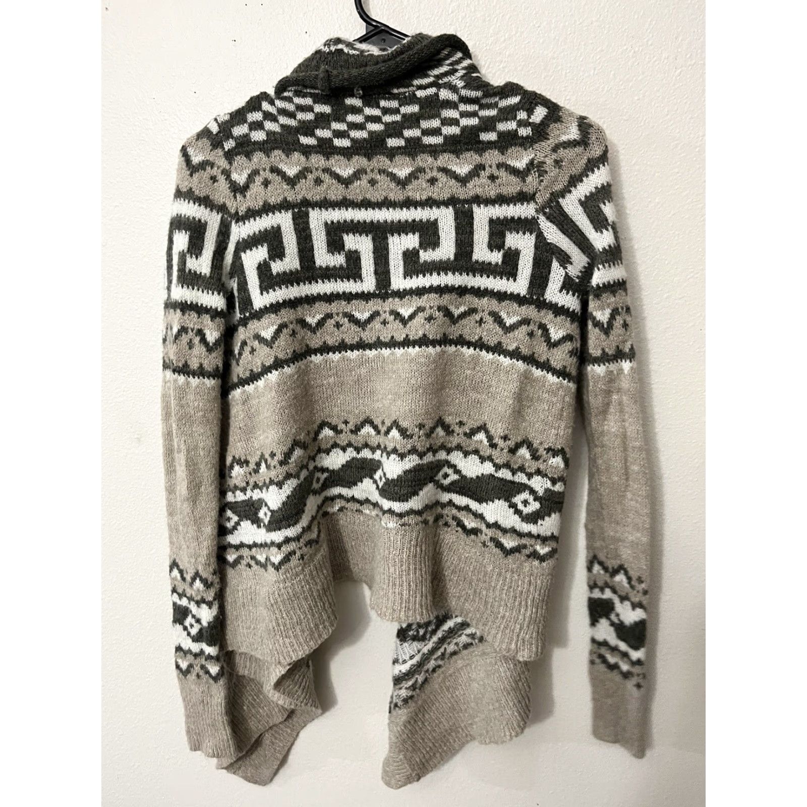 Abercrombie & Fitch ABERCROMBIE & FITCH Cardigan Shirt Sweater Gray Open Front XS/S Womens Regular Knit Long Sleeve - 90s? (Decide: decade not given) Size S / US 4 / IT 40 - 3 Thumbnail