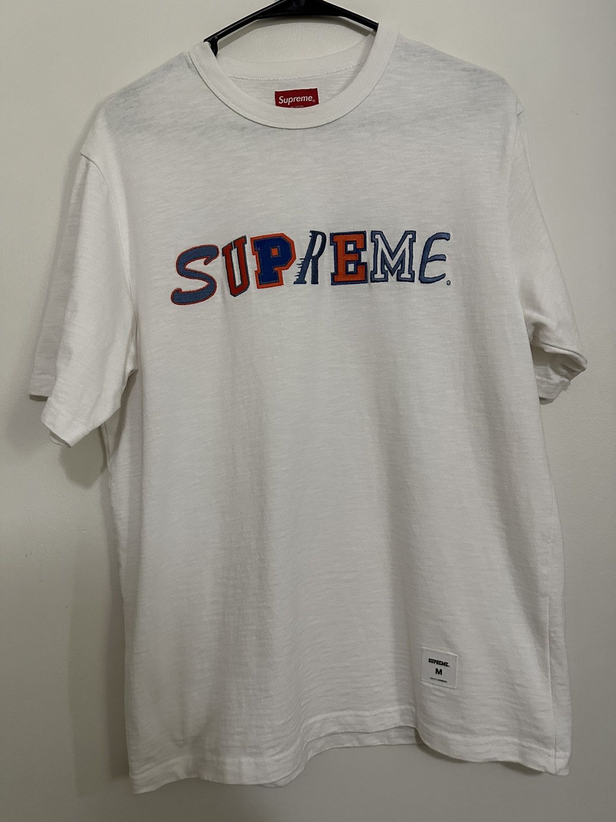 Supreme Cursive S/S Top White Men's - FW24 - US