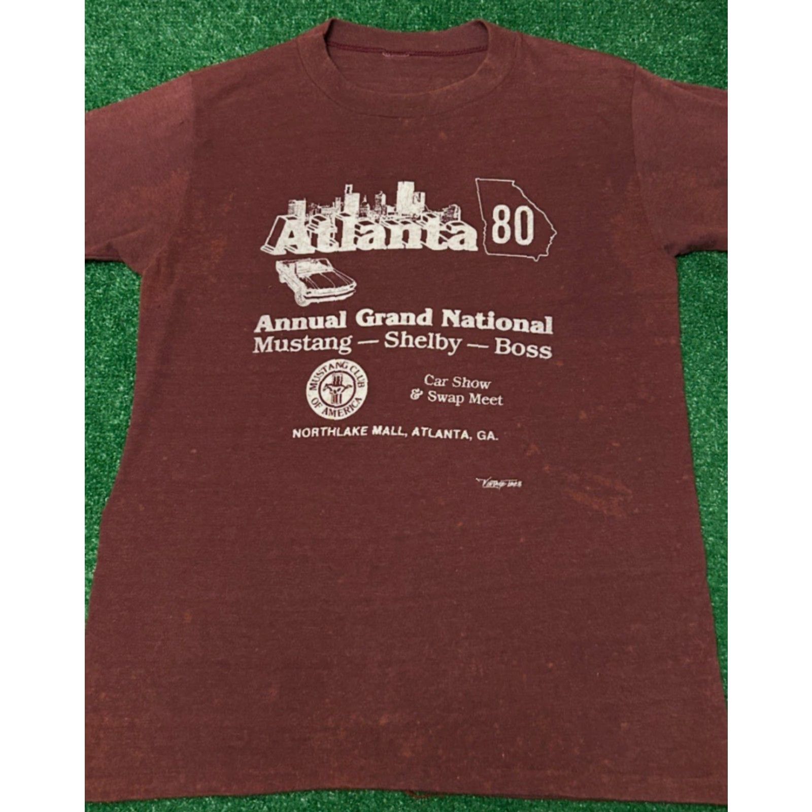 Vintage VINTAGE 80s Atlanta GA Shelby Mustang Club Car Show VTG Shirt Mens Medium Red Shirt Size US M / EU 48-50 / 2 - 5 Thumbnail