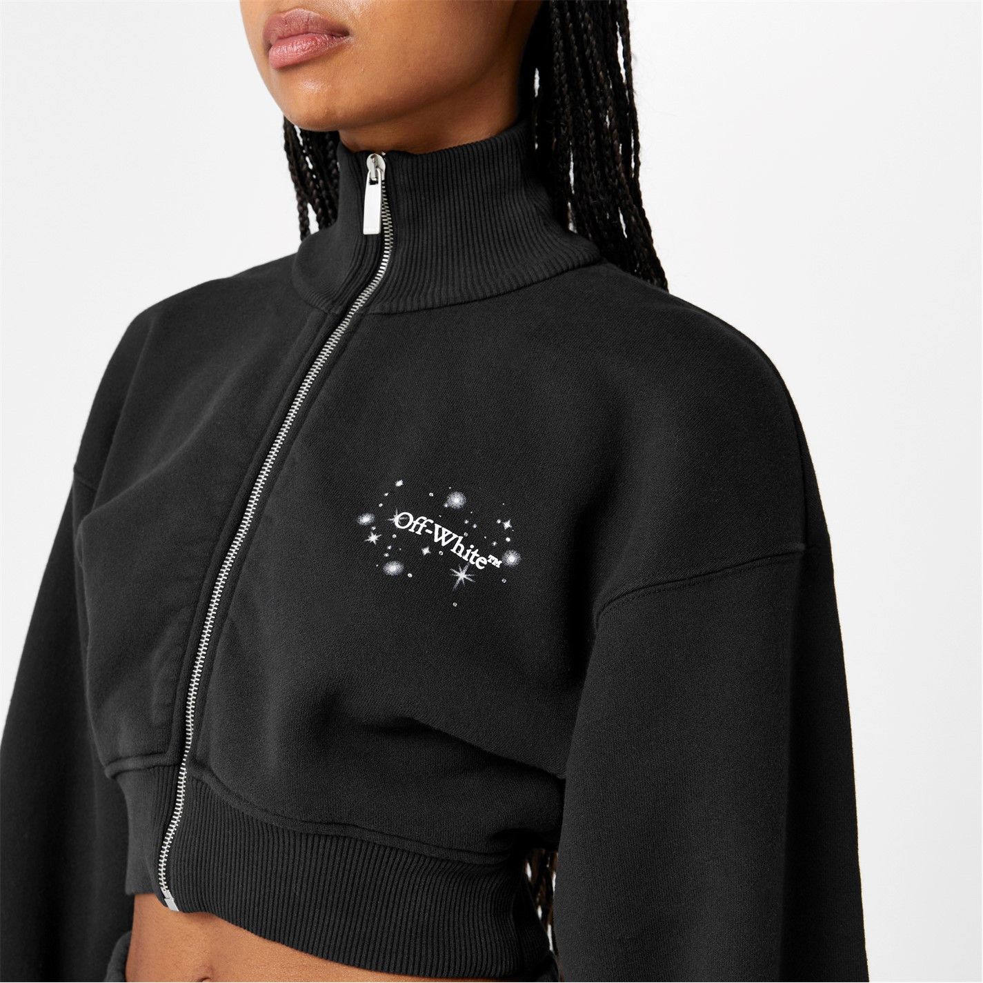 Off-White o1g2r1mq1224 Cropped Hoodie in Black Size XS / US 0-2 / IT 36-38 - 3 Thumbnail