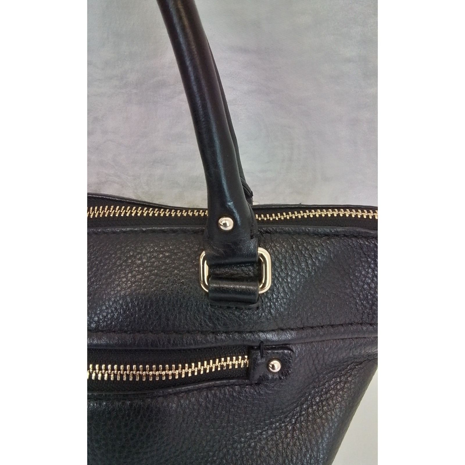 Kate Spade Kate Spade Leather Handbag Purse Black Gold Top Handle Size ONE SIZE - 7 Thumbnail