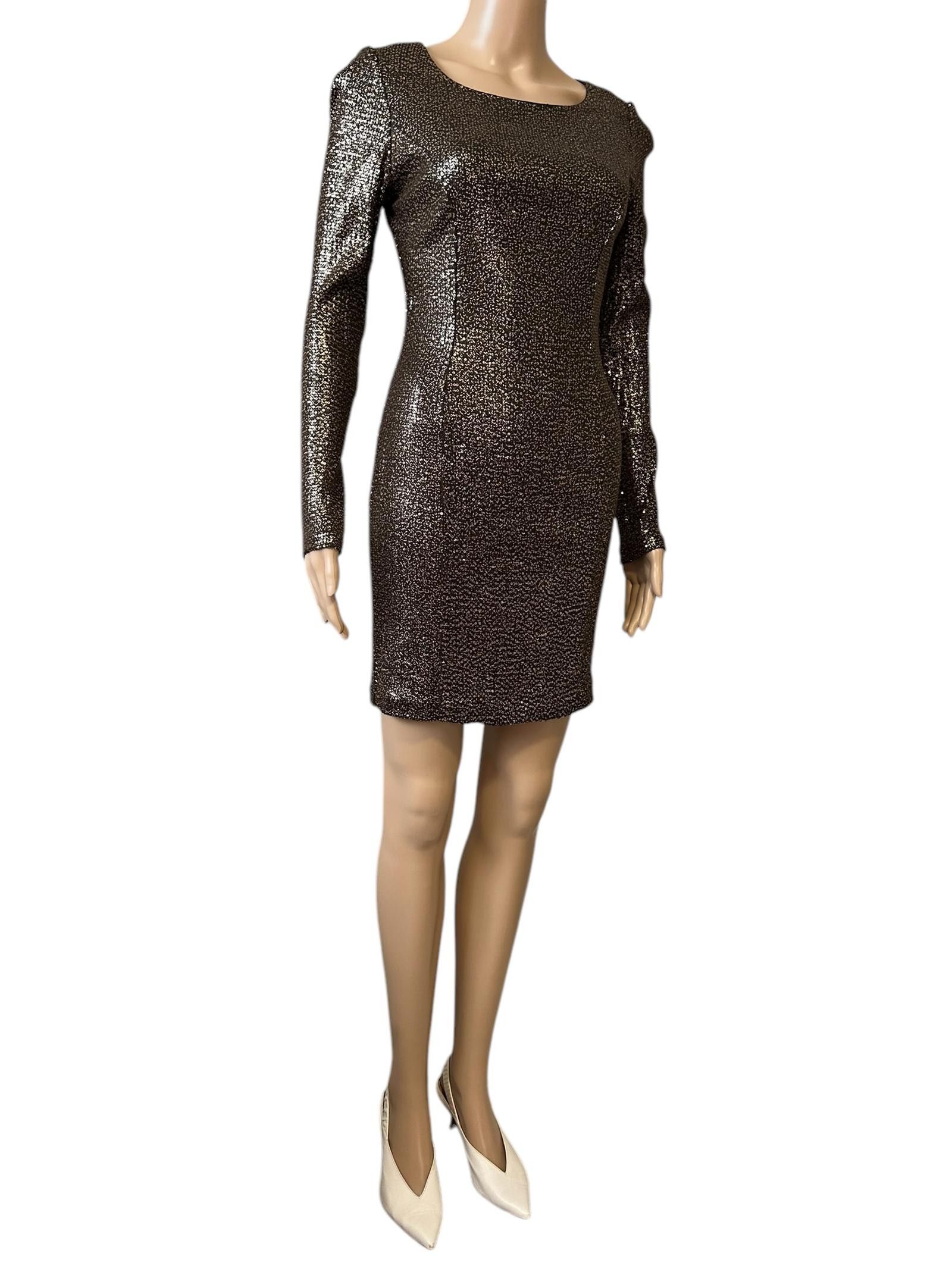 Guess Glamorous Long Sleeve Sequined Dress Size M / US 6-8 / IT 42-44 - 2 Thumbnail