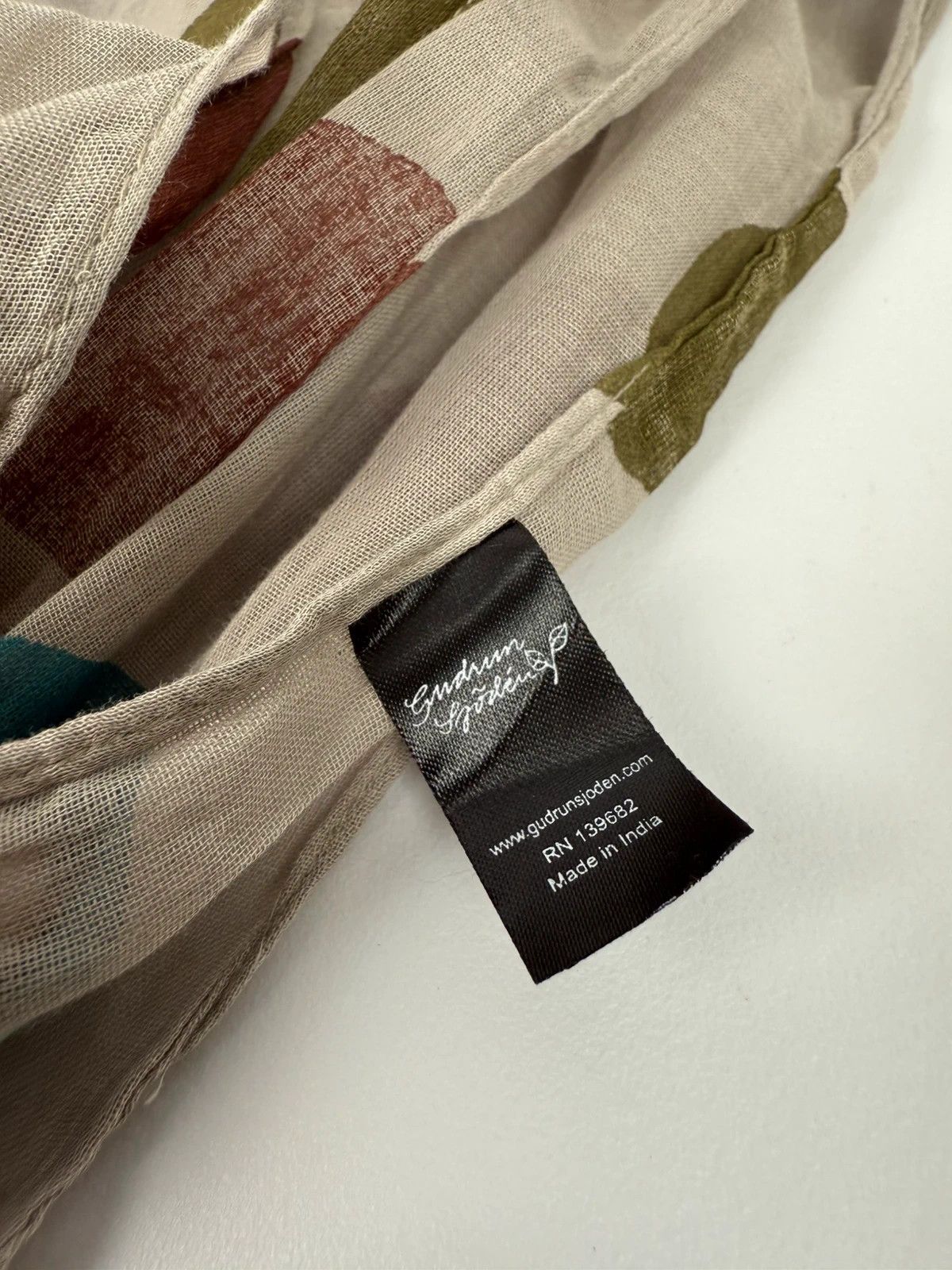 Gudrun Sjoden Gudrun Sjoden Cotton Printed Shawl Scarf Size ONE SIZE - 3 Thumbnail