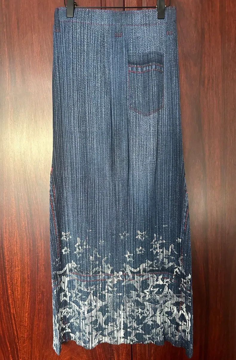 Issey Miyake Issey Miyake size:1 Denim Star Midi Skirt Size 31" - 2 Thumbnail