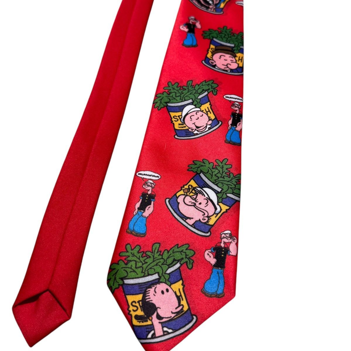 Vintage Vintage 100% Polyester Ralph Marlin Popeye Olive Spinach Tie Size ONE SIZE - 2 Thumbnail