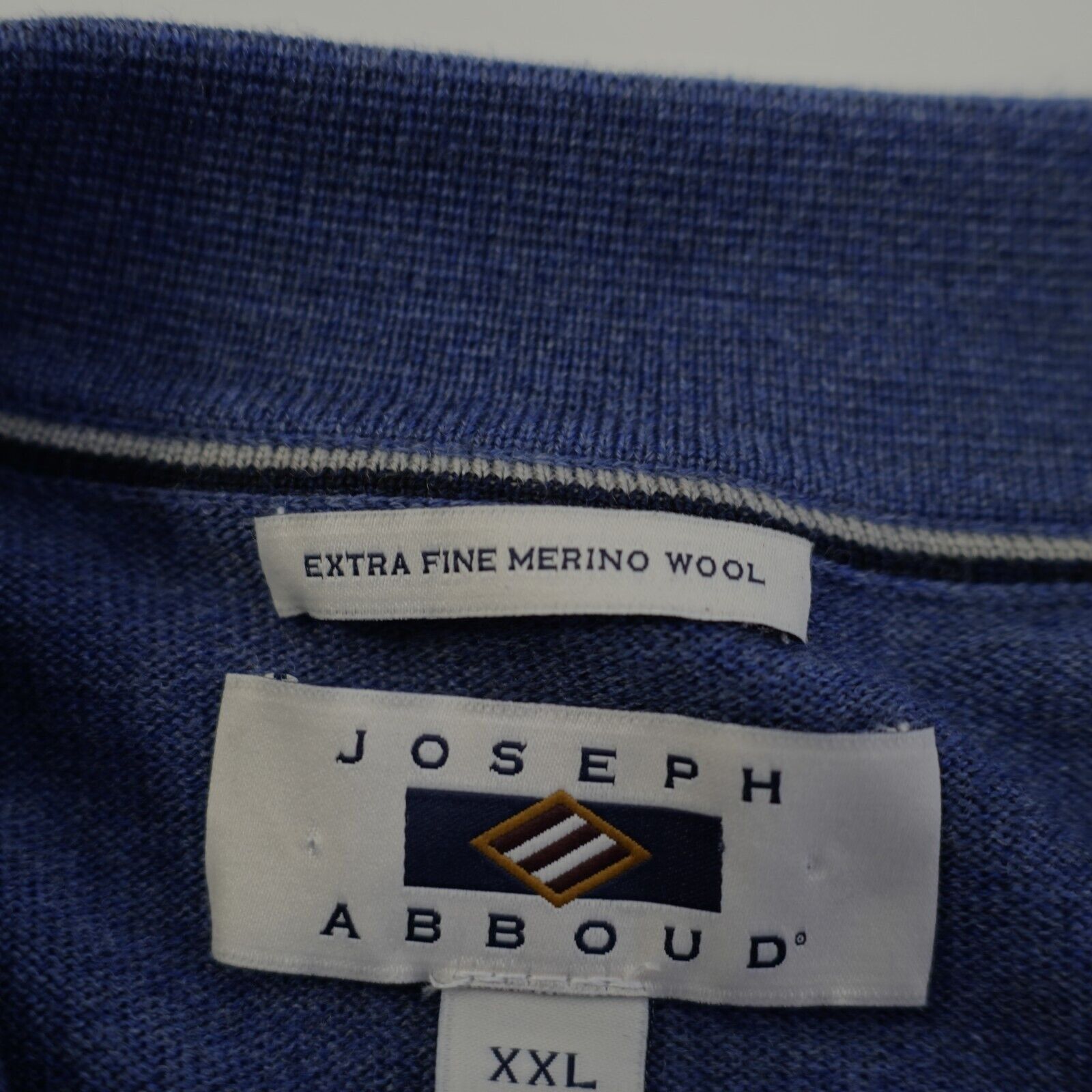 Joseph Abboud Joseph Abboud Blue 2XL Extra Fine Merino Wool Collared Fitte Size US XXL / EU 58 / 5 - 10 Thumbnail