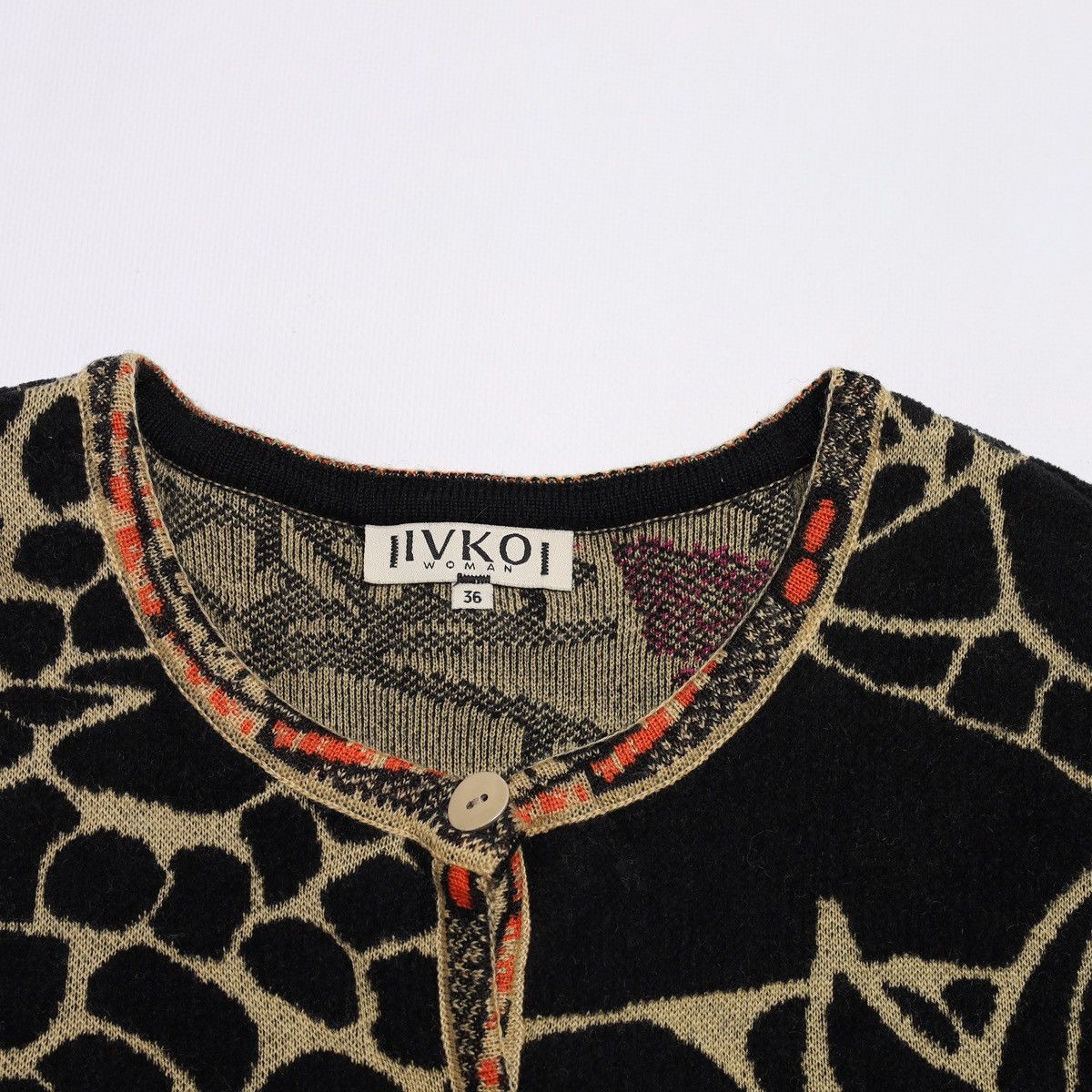 Other Ivko Jacquard Pattern Cardigan Wool Sweater Size XS / US 0-2 / IT 36-38 - 6 Thumbnail