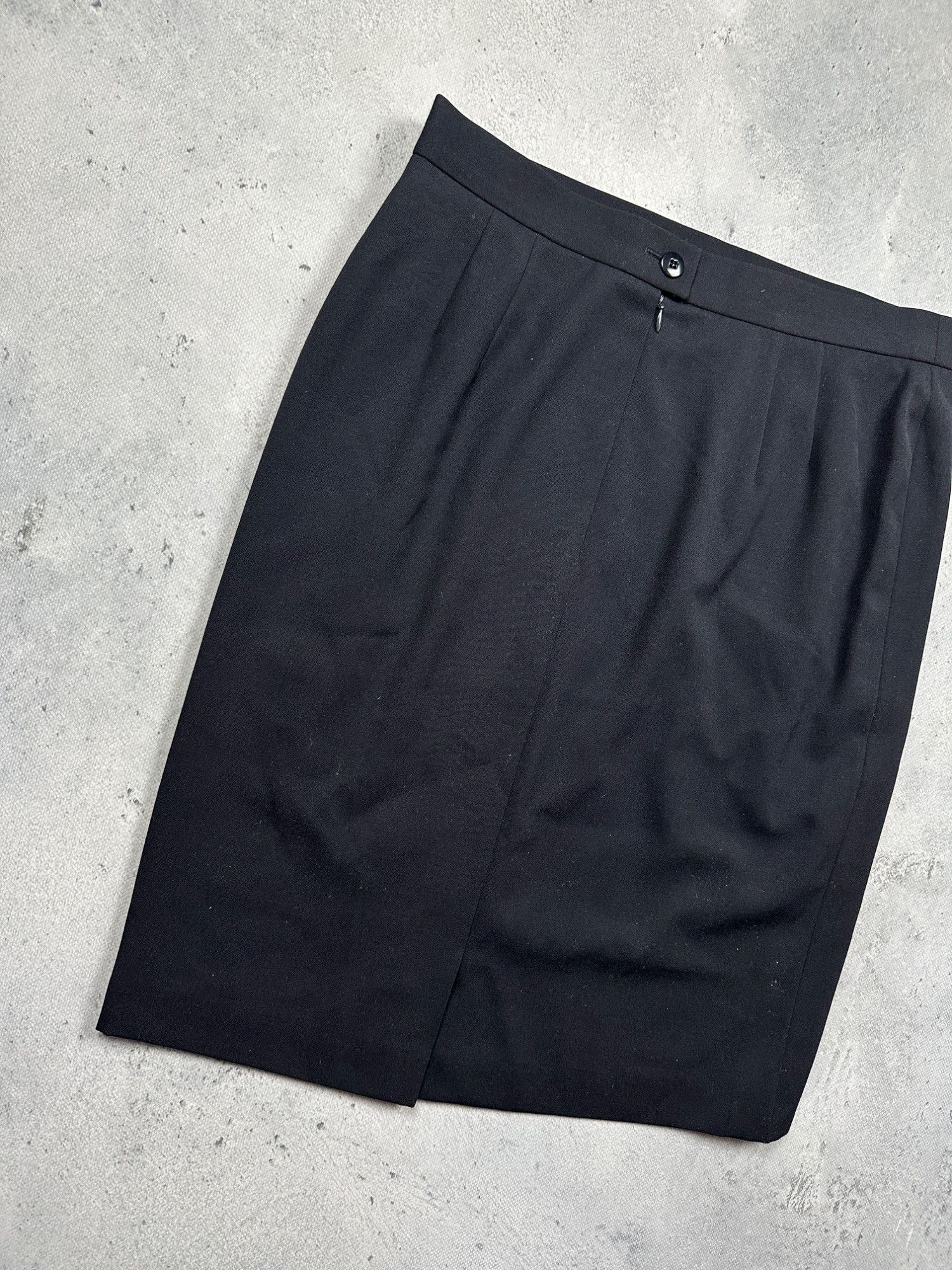 Escada Vintage Escada Virgin Wool Pencil Midi Skirt Black Archive Size 33" - 11 Thumbnail