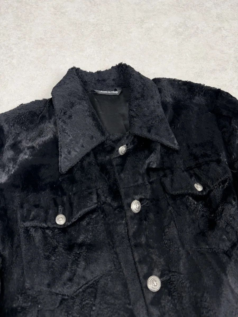 Versace 2000s Versace Faux Fur Black Buttoned Jacket Size US S / EU 44-46 / 1 - 11 Thumbnail