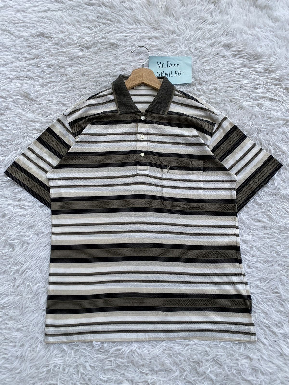 Yves Saint Laurent Rare Vintage YSL Yves Saint Laurent Small Spellout Shirt Size US M / EU 48-50 / 2 - 1 Thumbnail
