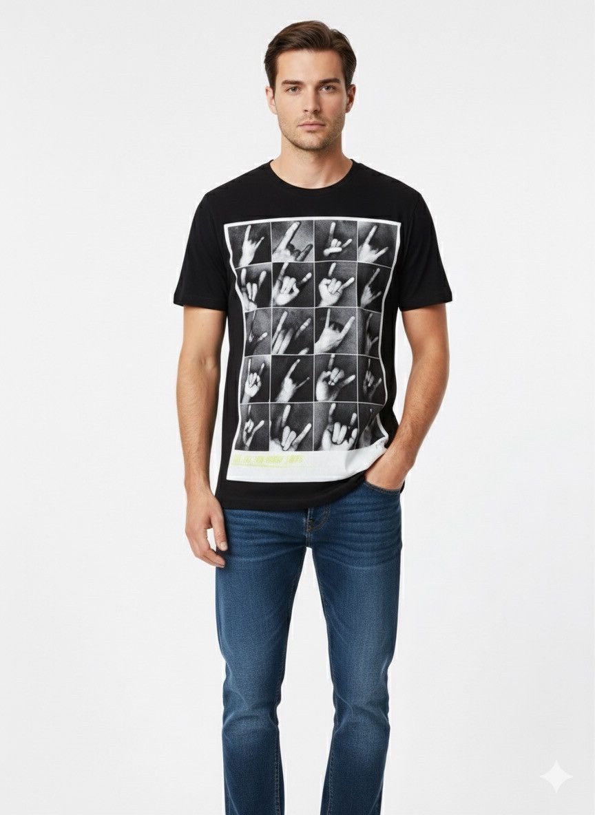 Diesel Diesel Printed Black Tshirt A937 Size US M / EU 48-50 / 2 - 1 Thumbnail