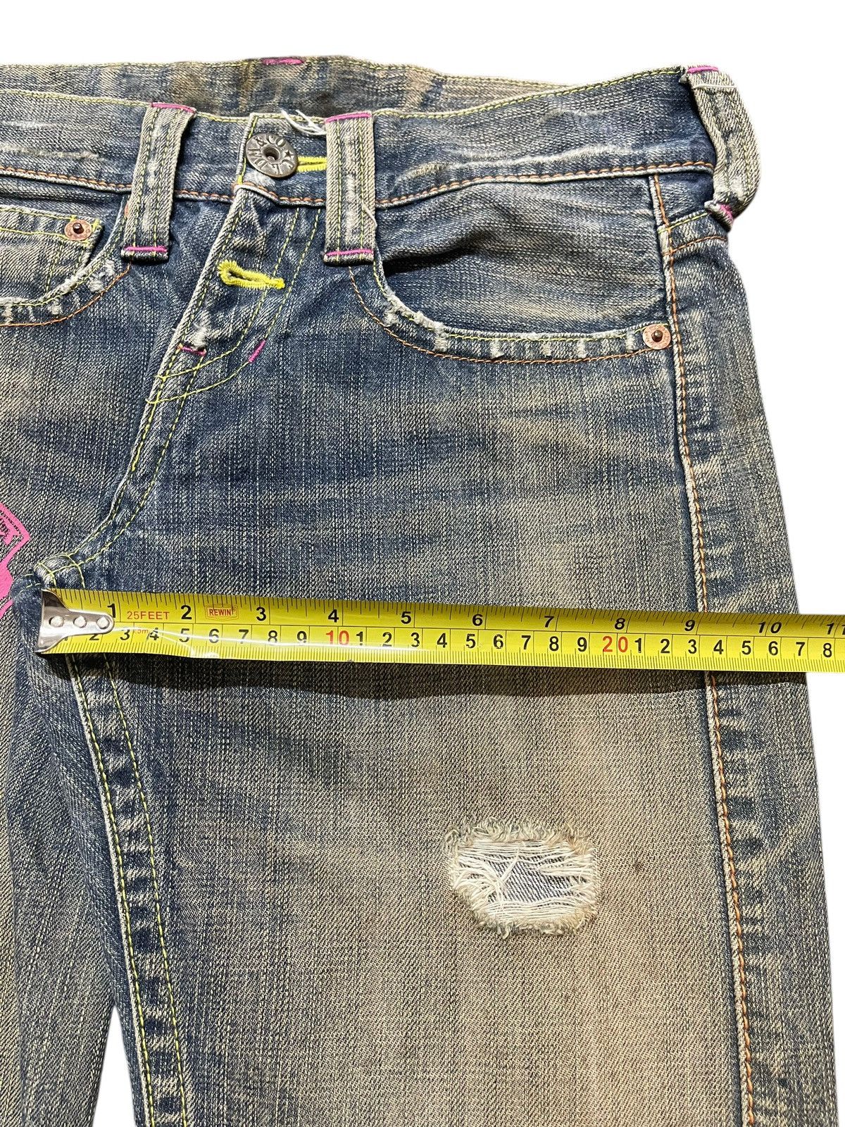 Hysteric Glamour Vintage Japanese Brand Mud Style Wash Distress Loose Jeans Size US 30 / EU 46 - 14 Thumbnail