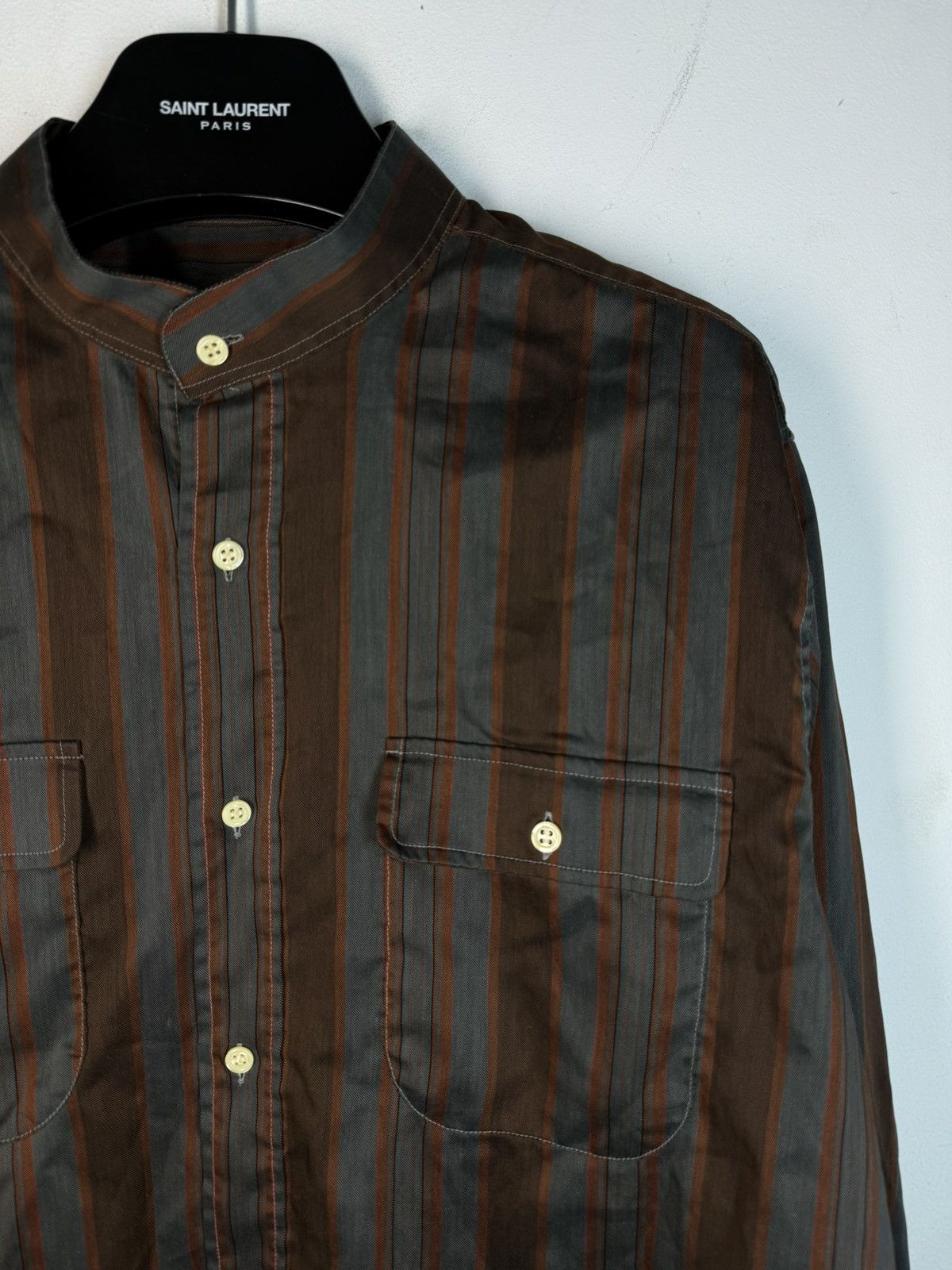 Yves Saint Laurent 90s Brown YSL Shirt Longlseeve France YSL Dress Shirt Size US L / EU 52-54 / 3 - 4 Thumbnail