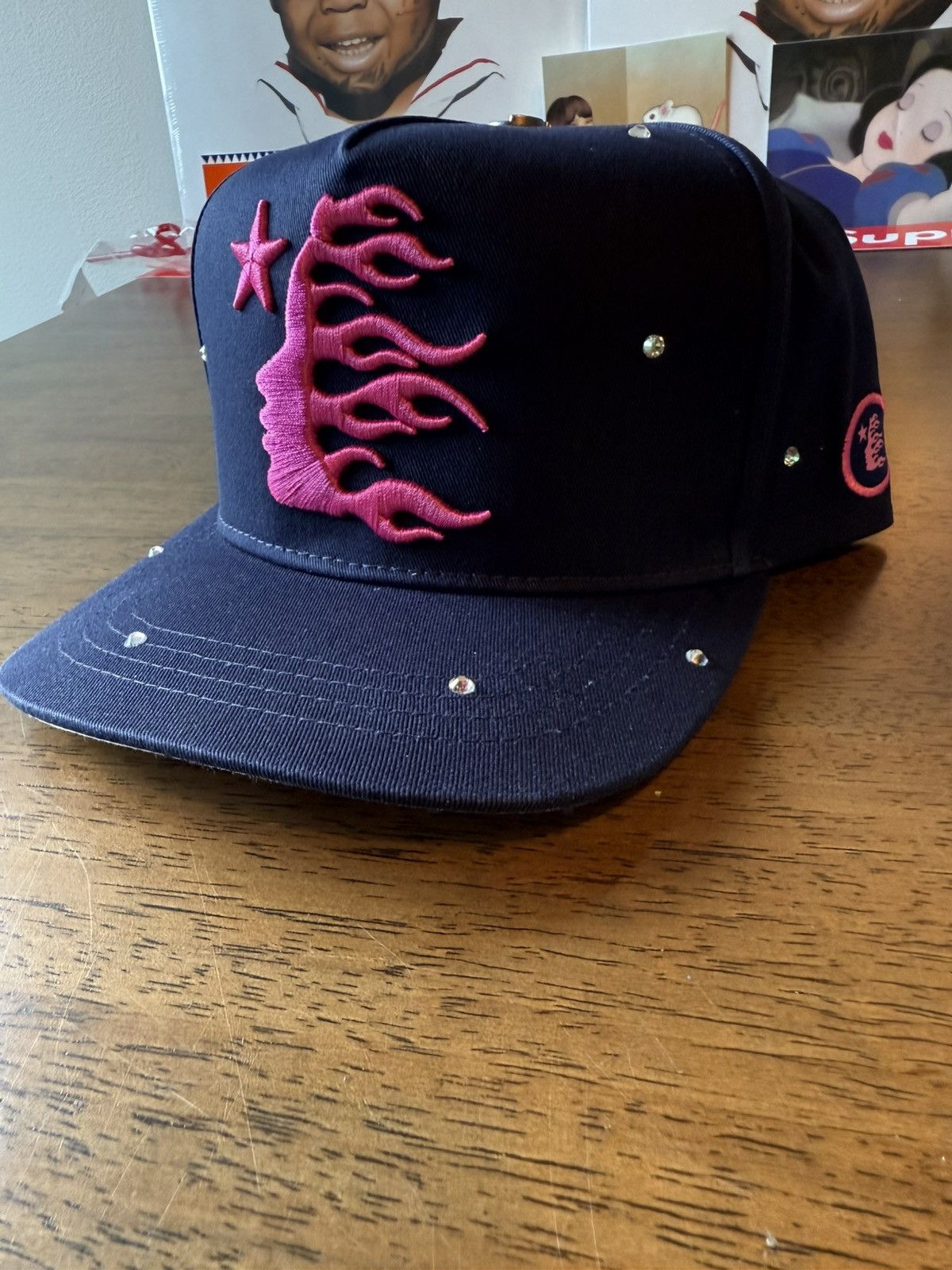 Black pink hellstar キャップ グリター Hellstar Rhinestone Hat | Grailed