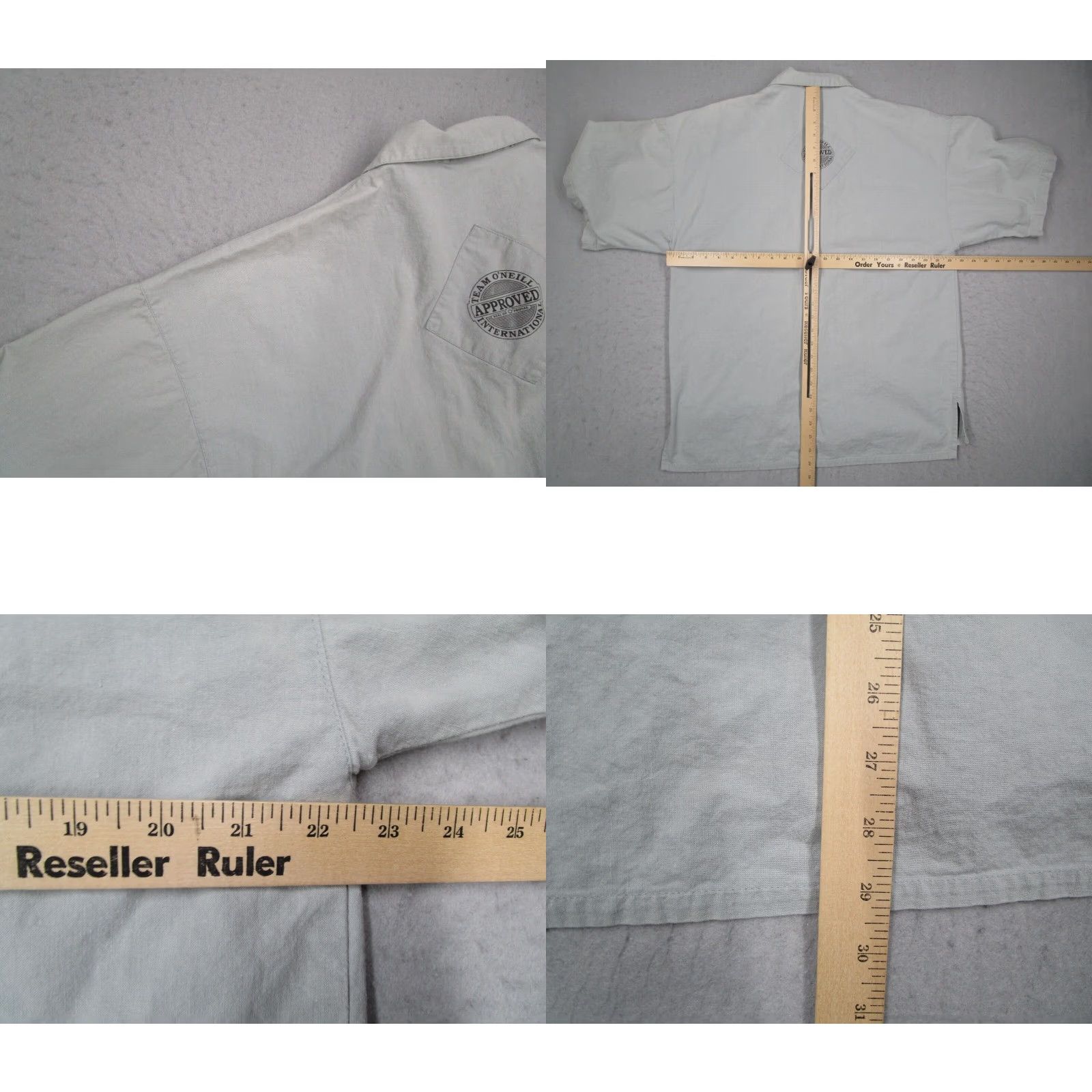 O'Neill O'Neill Vintage Gray Short Sleeve Button Up Shirt Mens Large Cotton Size US L / EU 52-54 / 3 - 8 Thumbnail