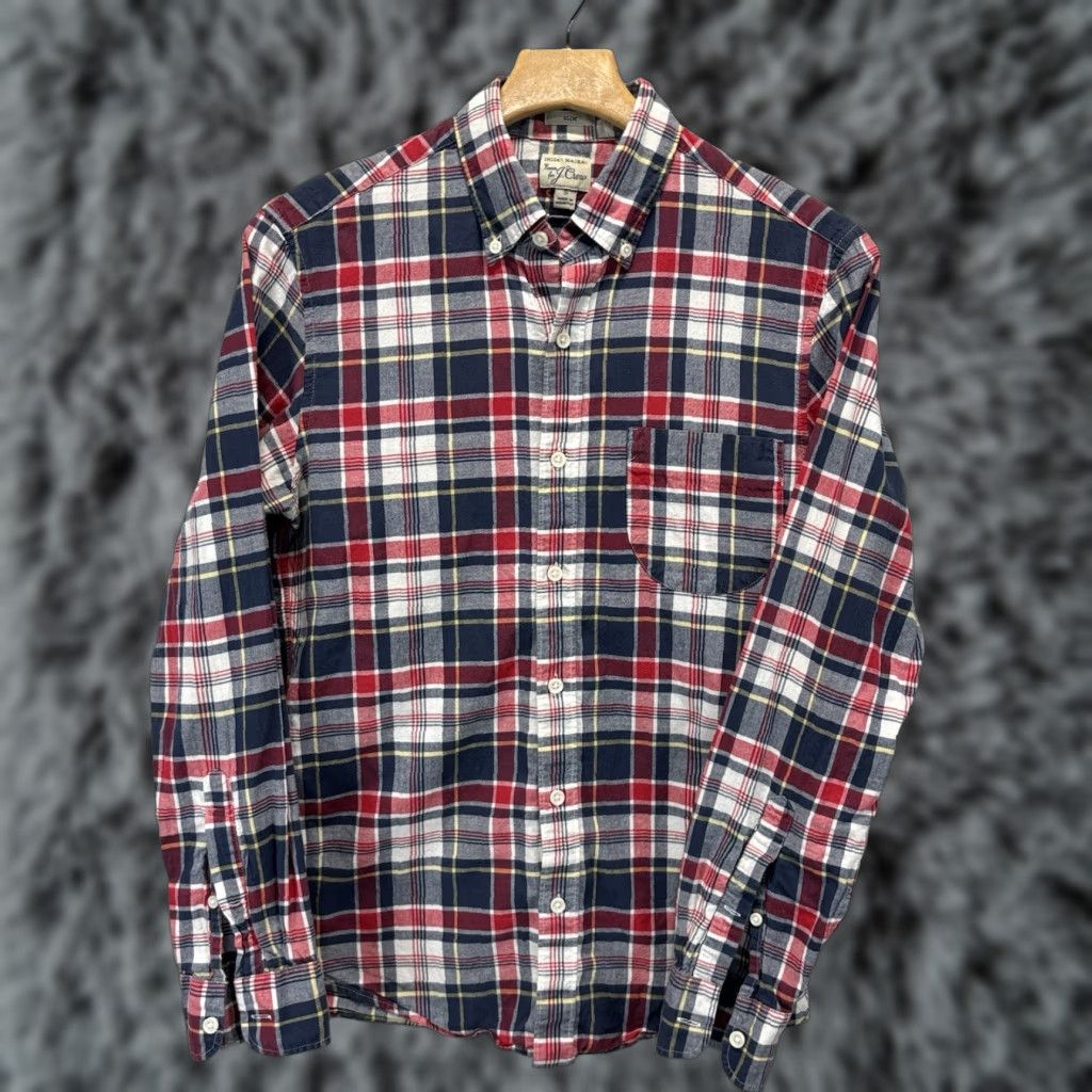 J.Crew J.CREW Lightweight Button-Up Shirt Mens Small Blue Red Madras Plaid Chambray Preppy Regular Fit Size US S / EU 44-46 / 1 - 1 Thumbnail