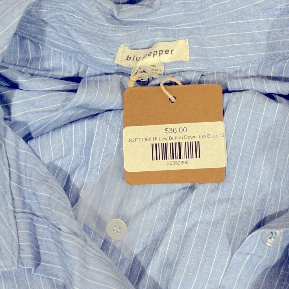 Other Blu Pepper Hi-Lo Striped Shirt NWT Size S / US 4 / IT 40 - 3 Thumbnail