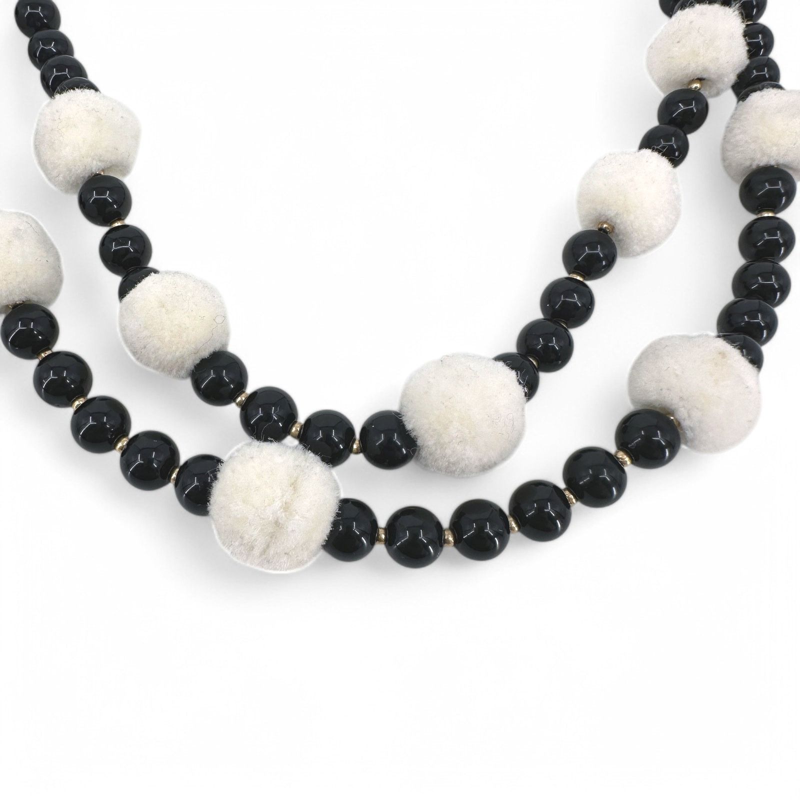J.Crew J Crew Black and Cream Pom Pom Layered Necklace Pompon Size ONE SIZE - 3 Thumbnail