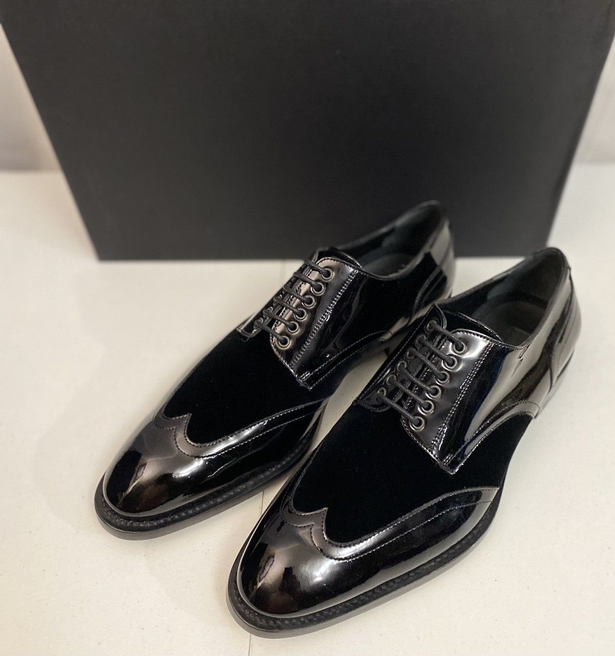 Dsquared2 Dsquared2 🇮🇹 Black Patent/Velvet Handmade Derby 7.5 NEW Size US 7.5 / EU 40-41 - 18 Thumbnail