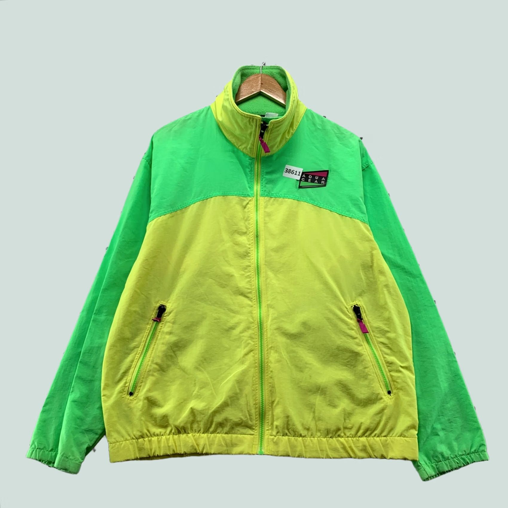 Nike Vintage NIKE Jacket Mens Medium Green Yellow 90s Aqua Gear Windbreaker Zip Size US M / EU 48-50 / 2 - 1 Thumbnail