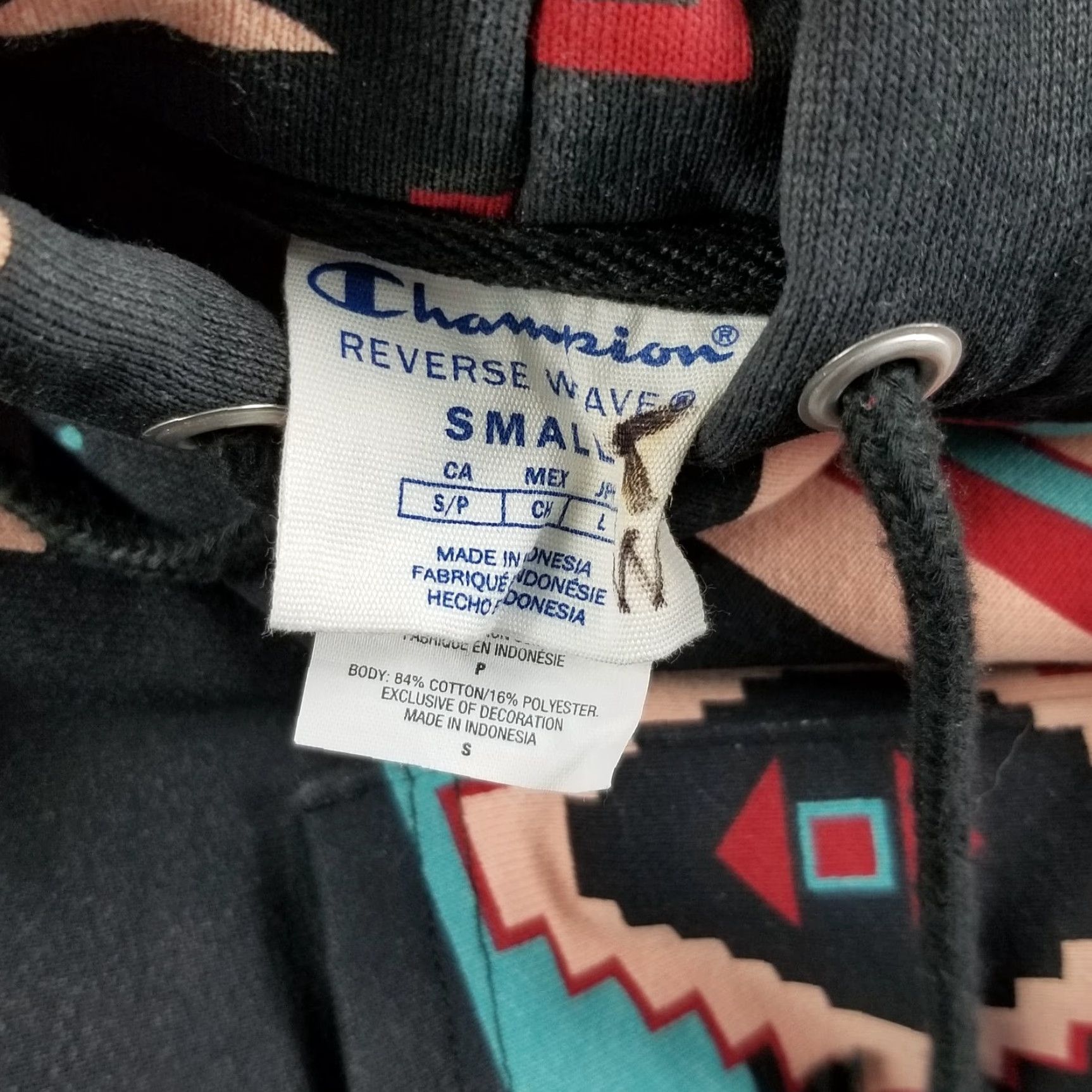 Champion Champion Sweatshirt Hoodie Mens Small Reverse Weave Aztec Geometric Multicolor - Aztec Western - 90s? (If decade applicable) Mens Size US S / EU 44-46 / 1 - 5 Thumbnail