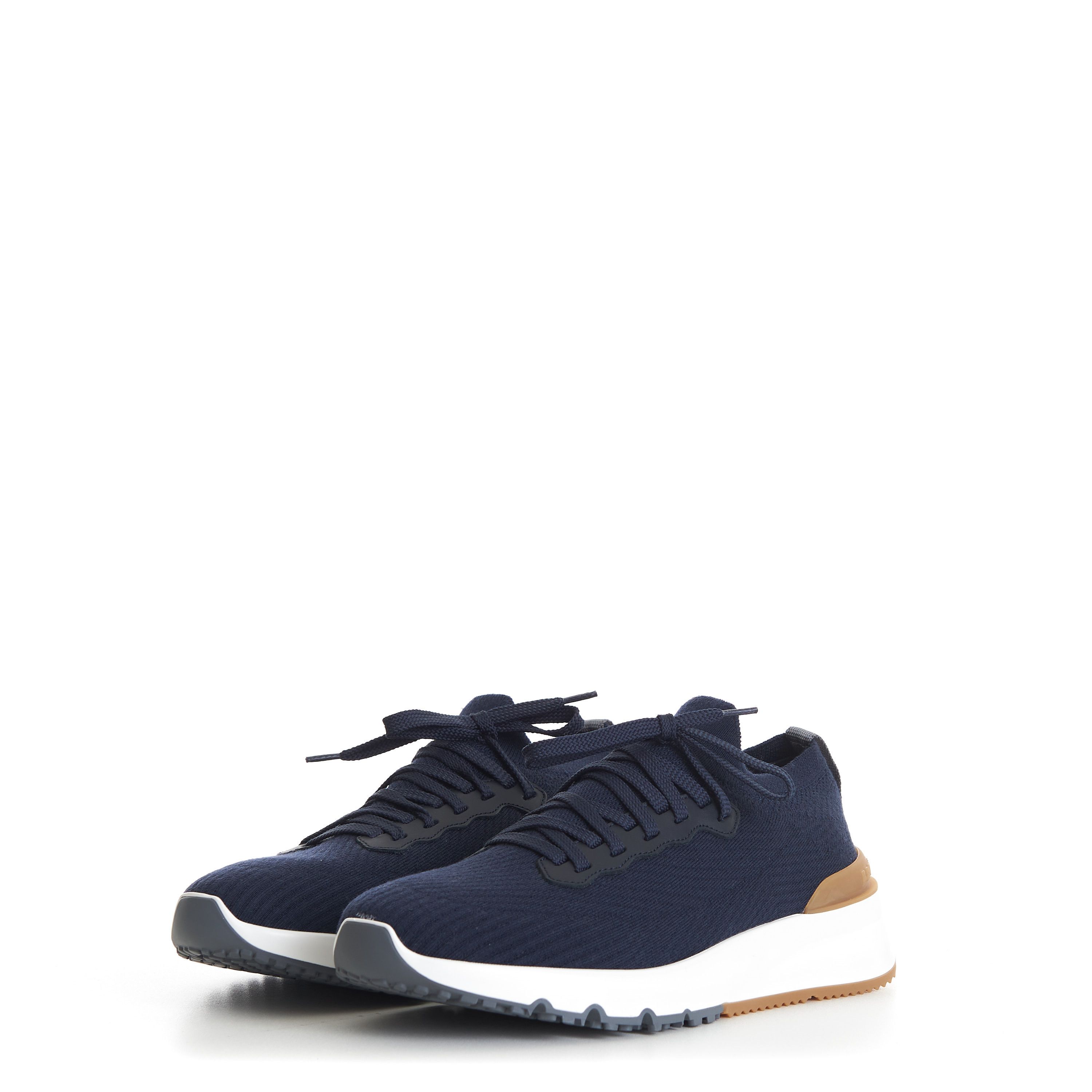 Brunello Cucinelli Navy Blue Runner Sneakers - Wool Knit Shoes Size US 6 / EU 39 - 4 Thumbnail