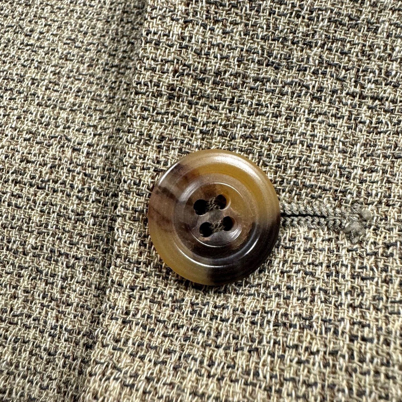 Bill Blass VINTAGE Bill Blass Blazer 42R Wool Tweed Brown/Tan Single-Breasted Jacket Mens Suit Coat Sports Coat 90s Preppy Geometric Pattern Size 42R - 5 Thumbnail