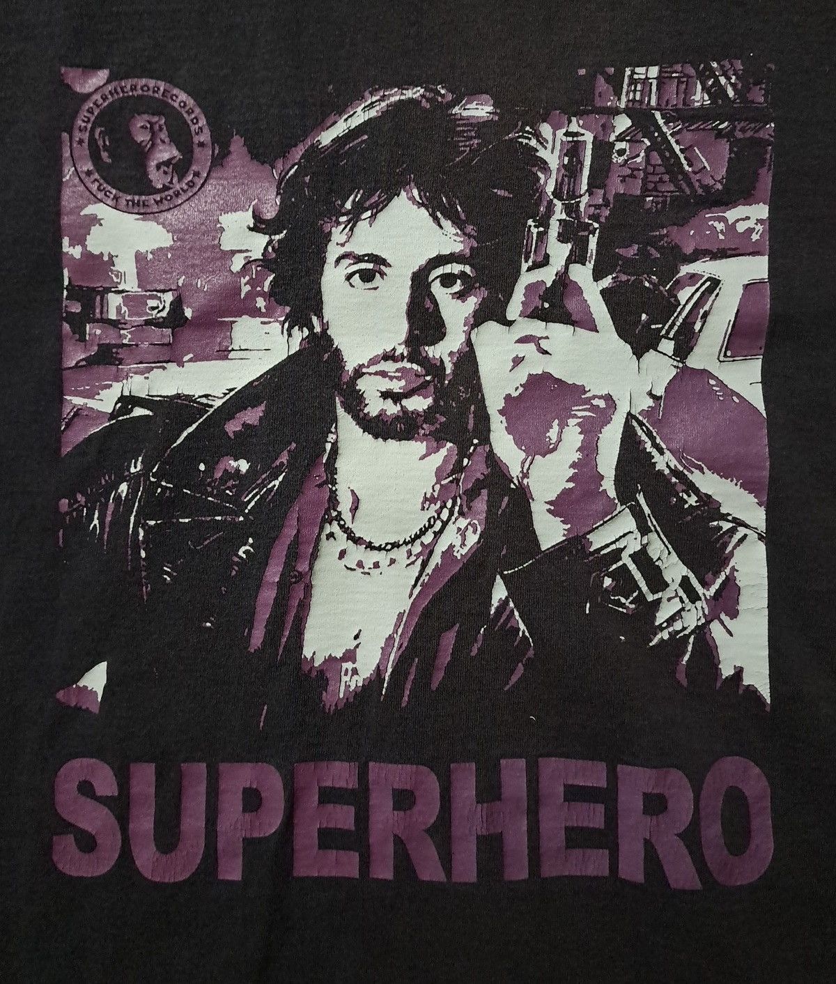 Band Tees × Vintage SUPERHERO RECORDS x T-Shirt Size US XL / EU 56 / 4 - 2 Thumbnail