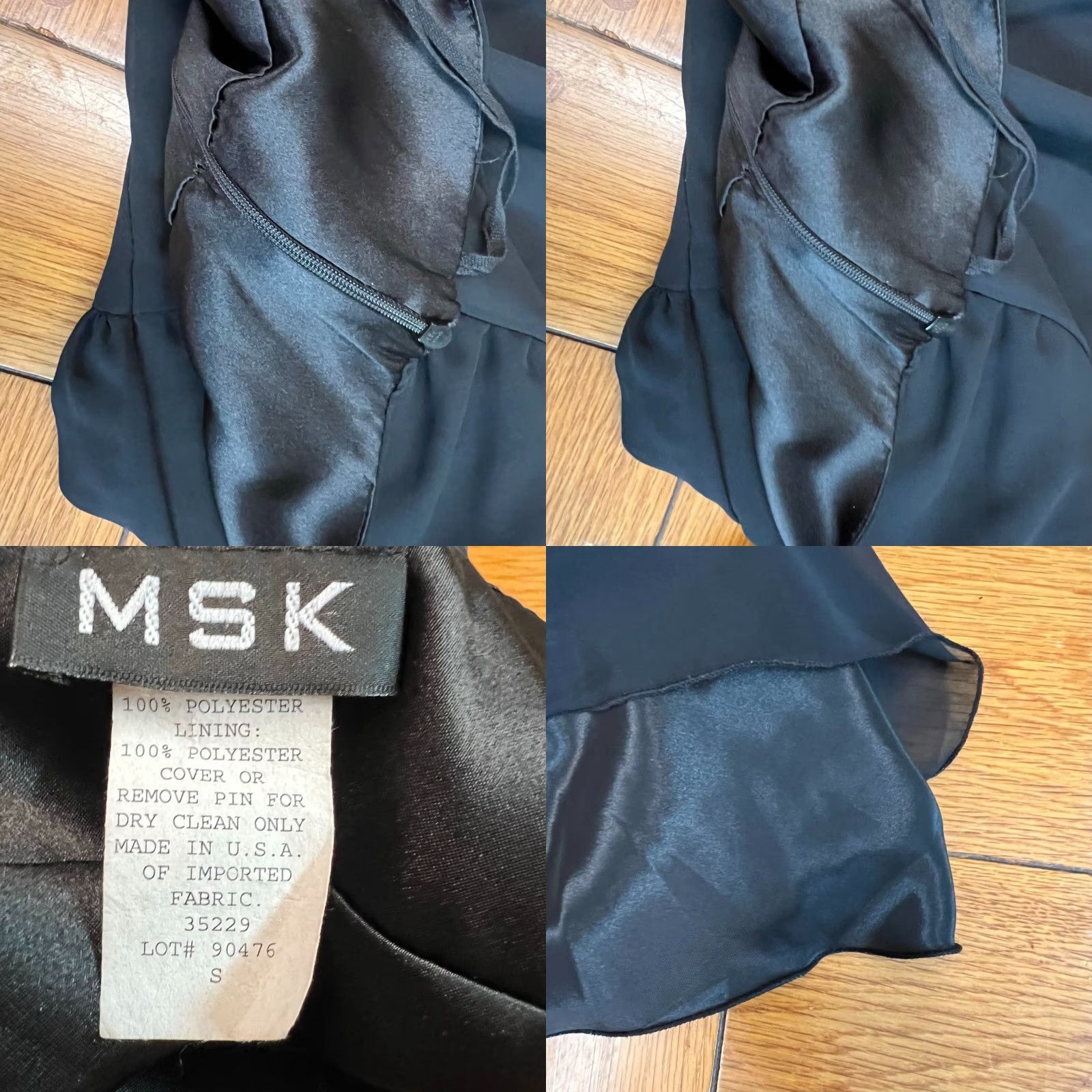 Vintage VINTAGE MSK Y2K 2000s Fairycore Dress S Black Halter Sleeveless Ruched Chiffon Knee Length Vintage Size S / US 4 / IT 40 - 8 Thumbnail