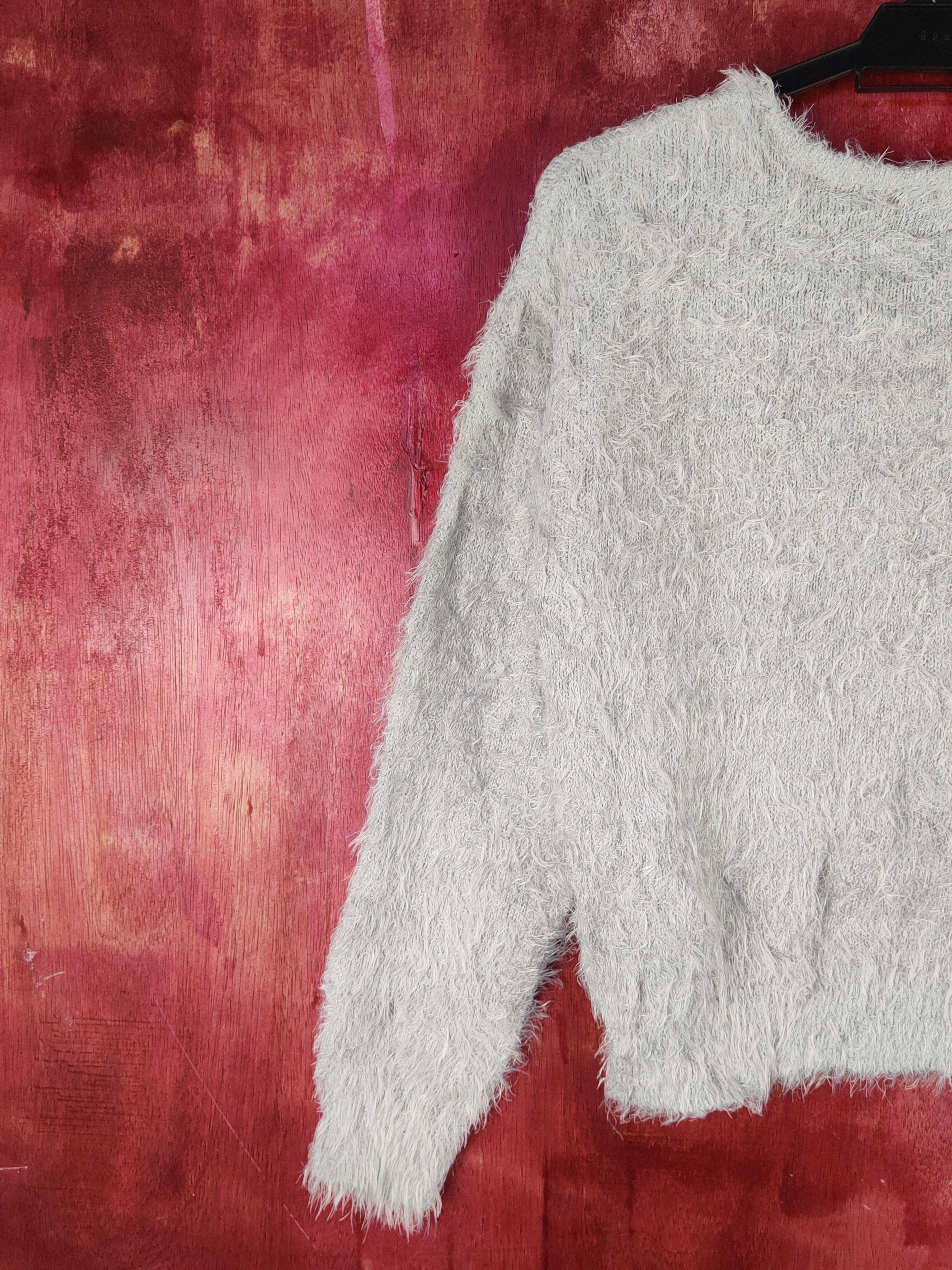Homespun Knitwear Mouvior Femme Gray Shag Shaggy Fur Mohair Knitwear #S1993 Size M / US 6-8 / IT 42-44 - 8 Thumbnail