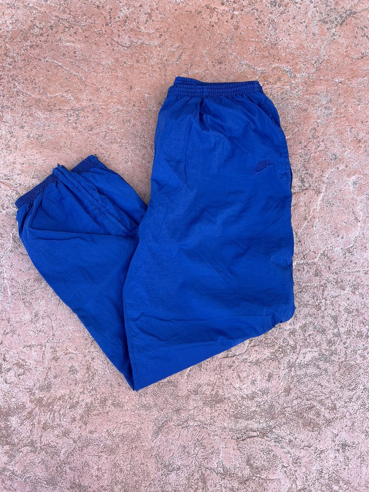 Nike Vintage White Tagged Blue Nike Spell Out Track Pants Size US 38 / EU 54 - 1 Thumbnail