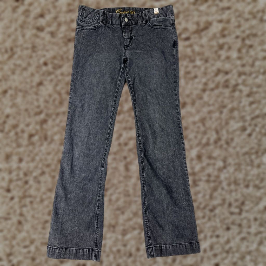 Vintage Ezekiel Womens Black Denim Jeans Bootcut 9 Slim Stretch Low Rise 5-Pocket Design Cotton Blend Size 30" / US 8 / IT 44 - 1 Thumbnail