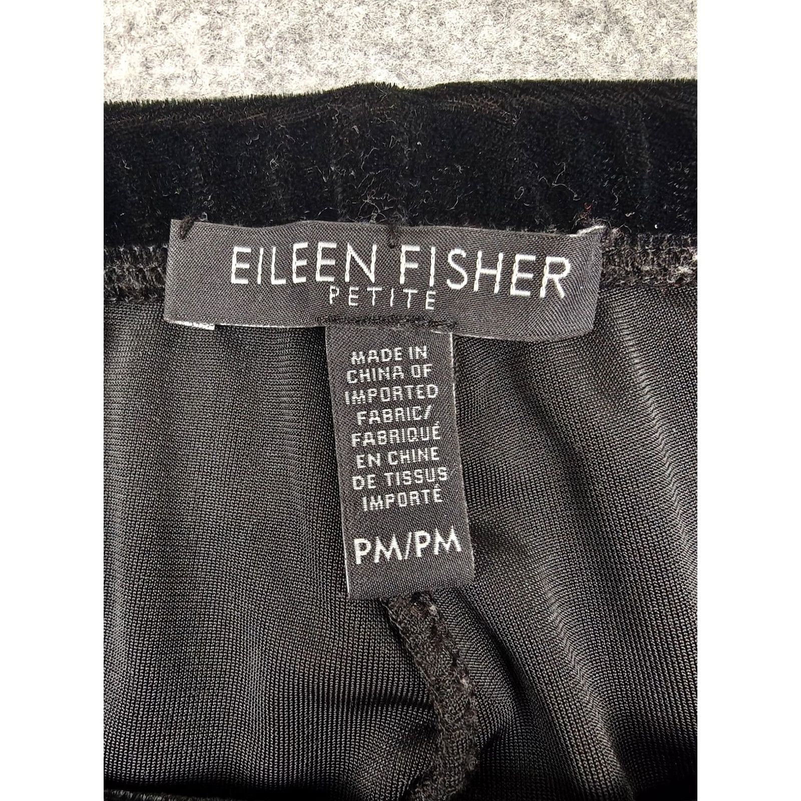Eileen Fisher Eileen Fisher Leggings Womens PM Black Velvet High Rise Ankle Stretch Pants Size 32" / US 10 / IT 46 - 2 Thumbnail