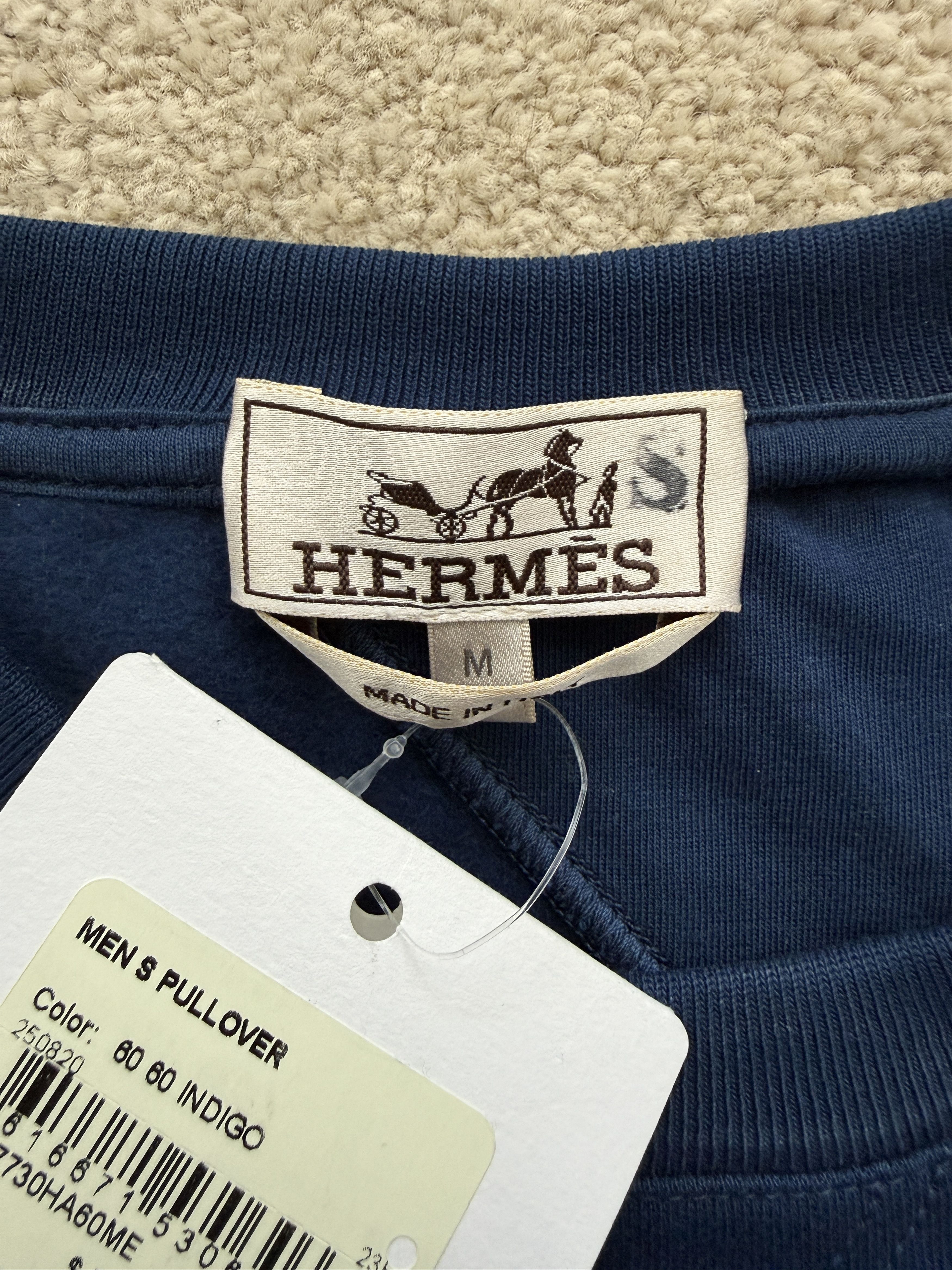 Hermes NWT Hermes Mens Medium Indigo Blue Short Sleeve Pullover Size US M / EU 48-50 / 2 - 3 Thumbnail