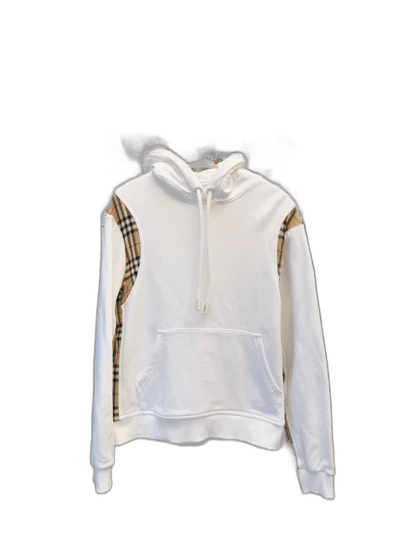 Burberry Burberry Long Sleeve Hoodie with Plaid Details-yf Size US S / EU 44-46 / 1 - 1 Thumbnail