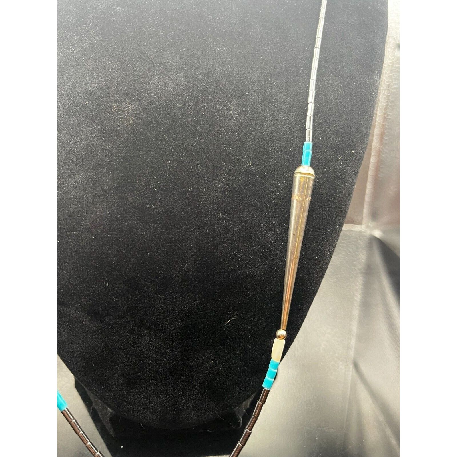 Native Vintage Native American Liquid Silver Turquoise Necklace 24" Size ONE SIZE - 8 Thumbnail