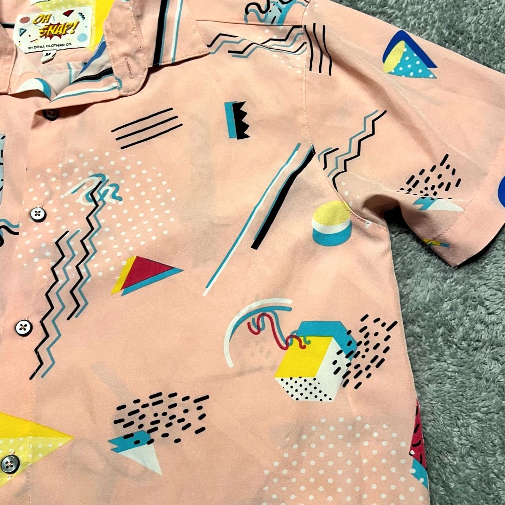 Pinko Oh snap Shirt Mens M Pink Light Geometric Performance Button Beach Size US M / EU 48-50 / 2 - 2 Thumbnail